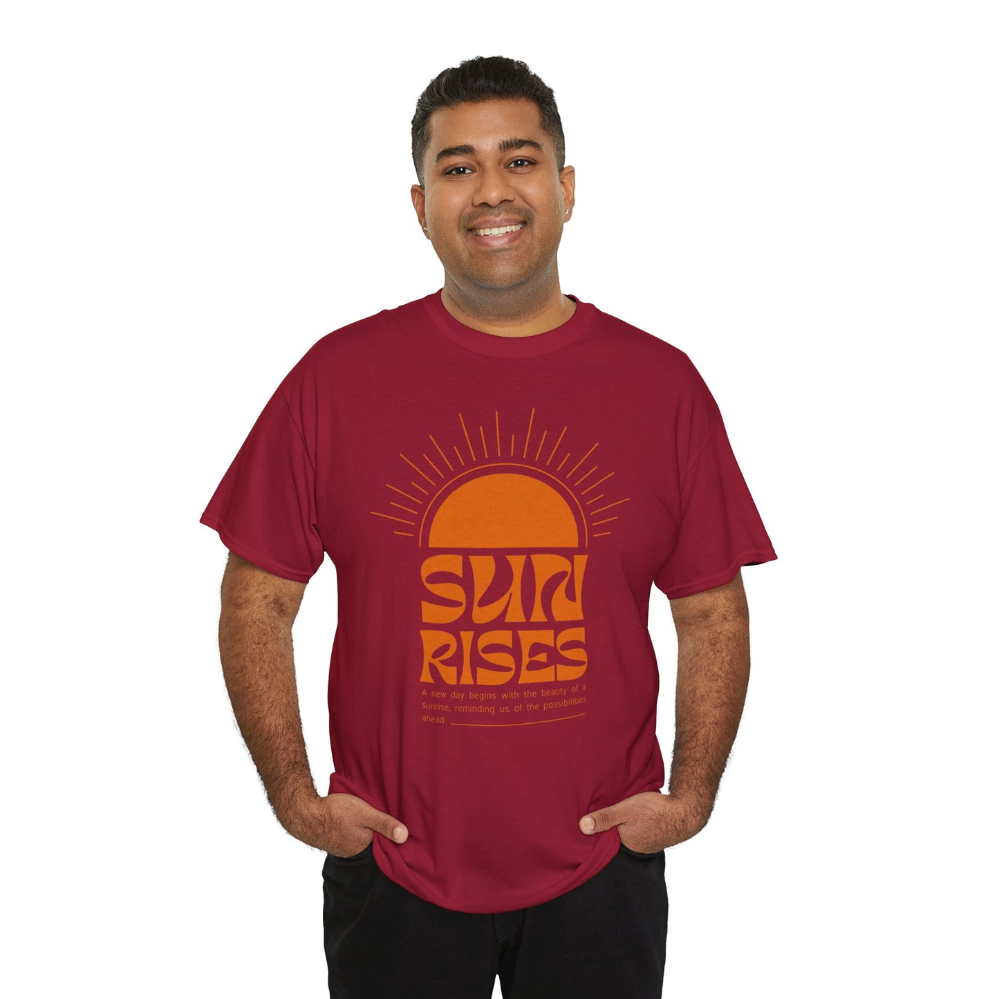Sun Rises Unisex Heavy Cotton Tee - Motivational Apparel for Nature Lovers, Perfect for Gifts, Summer Wear, Casual Outfits, and Festivals