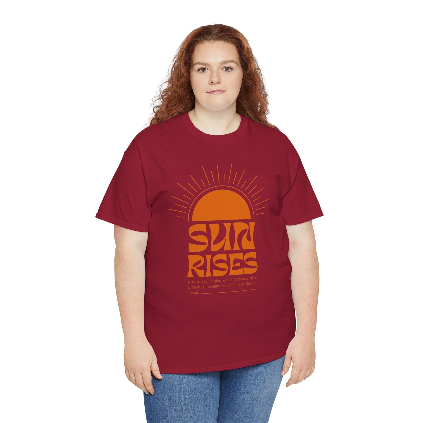 Sun Rises Unisex Heavy Cotton Tee - Motivational Apparel for Nature Lovers, Perfect for Gifts, Summer Wear, Casual Outfits, and Festivals