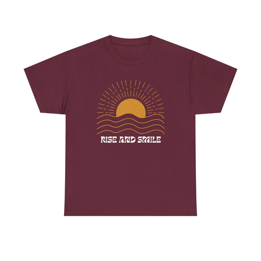 Sunrise Graphic Tee | Rise and Smile Unisex Heavy Cotton