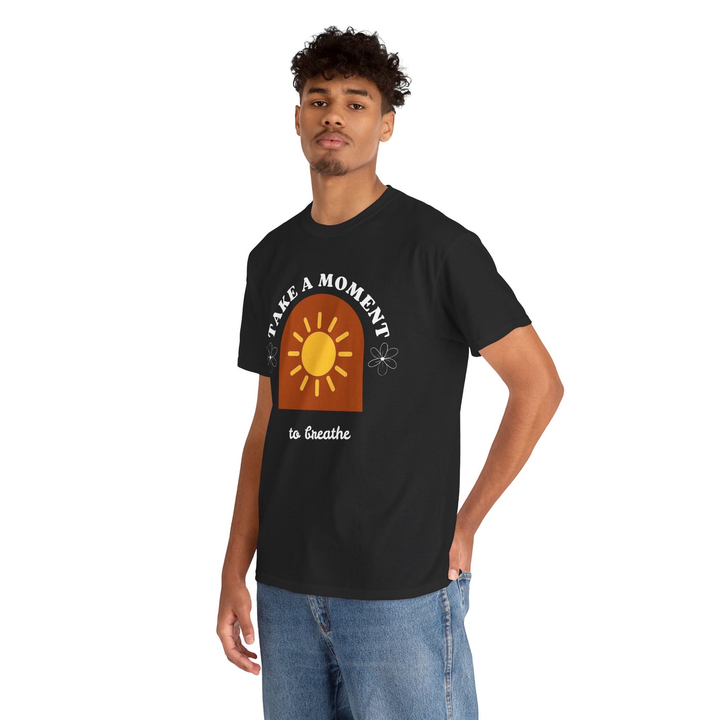 Take a Moment to Breathe Tee, Unisex Heavy Cotton Tee, Relaxation Shirt, Mindfulness Apparel, Gift for Zen Lovers, Inspirational Clothing