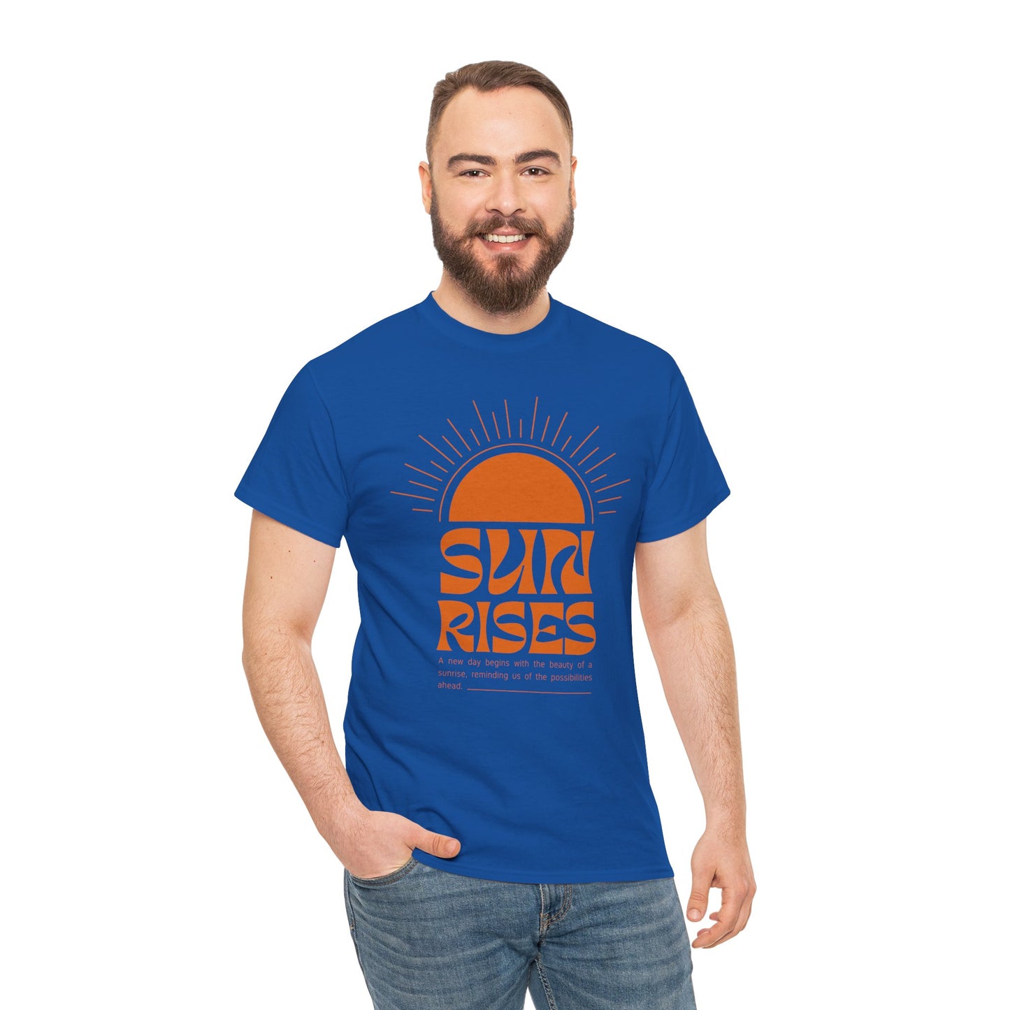 Sun Rises Unisex Heavy Cotton Tee - Motivational Apparel for Nature Lovers, Perfect for Gifts, Summer Wear, Casual Outfits, and Festivals