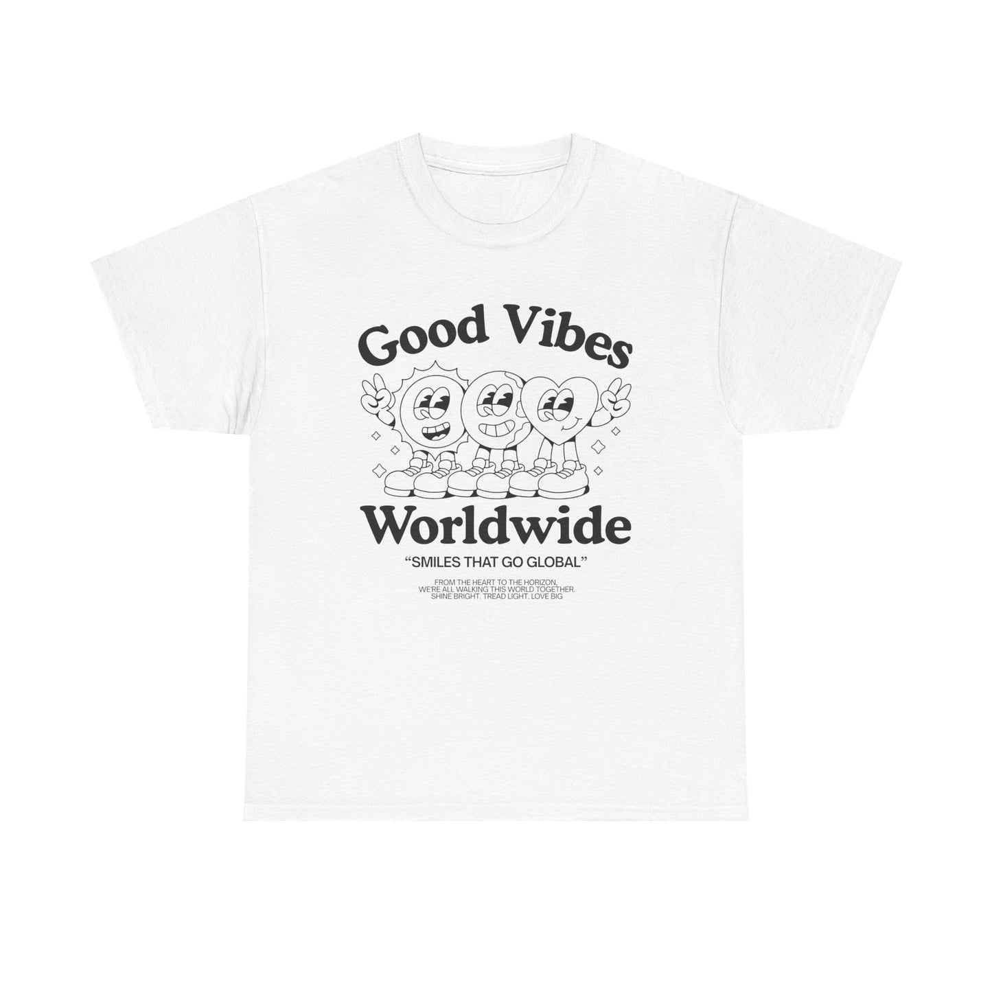 Good Vibes Worldwide Unisex Heavy Cotton Tee, Casual T-Shirt,