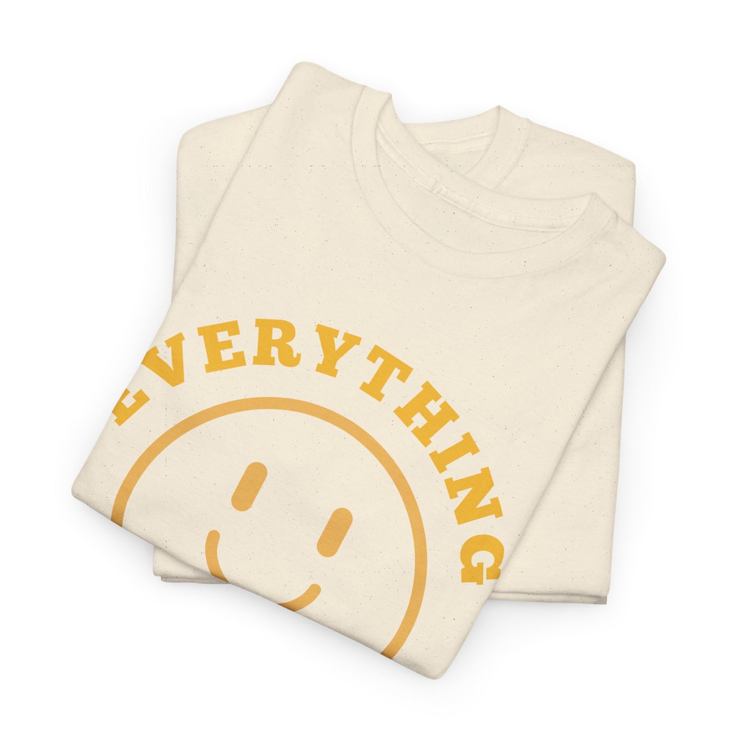 Unisex Heavy Cotton Tee - "Everything is Alright" Smile Graphic, Positive Vibes Shirt, Casual Wear, Gift for Friends, Everyday Essentials
