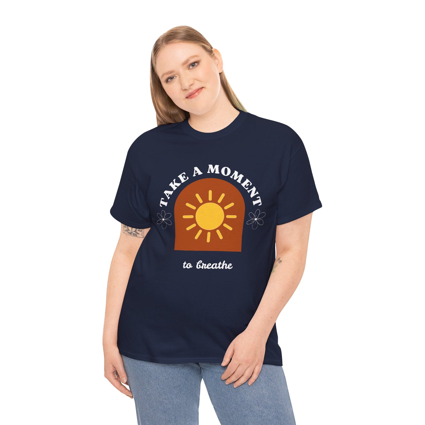 Take a Moment to Breathe Tee, Unisex Heavy Cotton Tee, Relaxation Shirt, Mindfulness Apparel, Gift for Zen Lovers, Inspirational Clothing