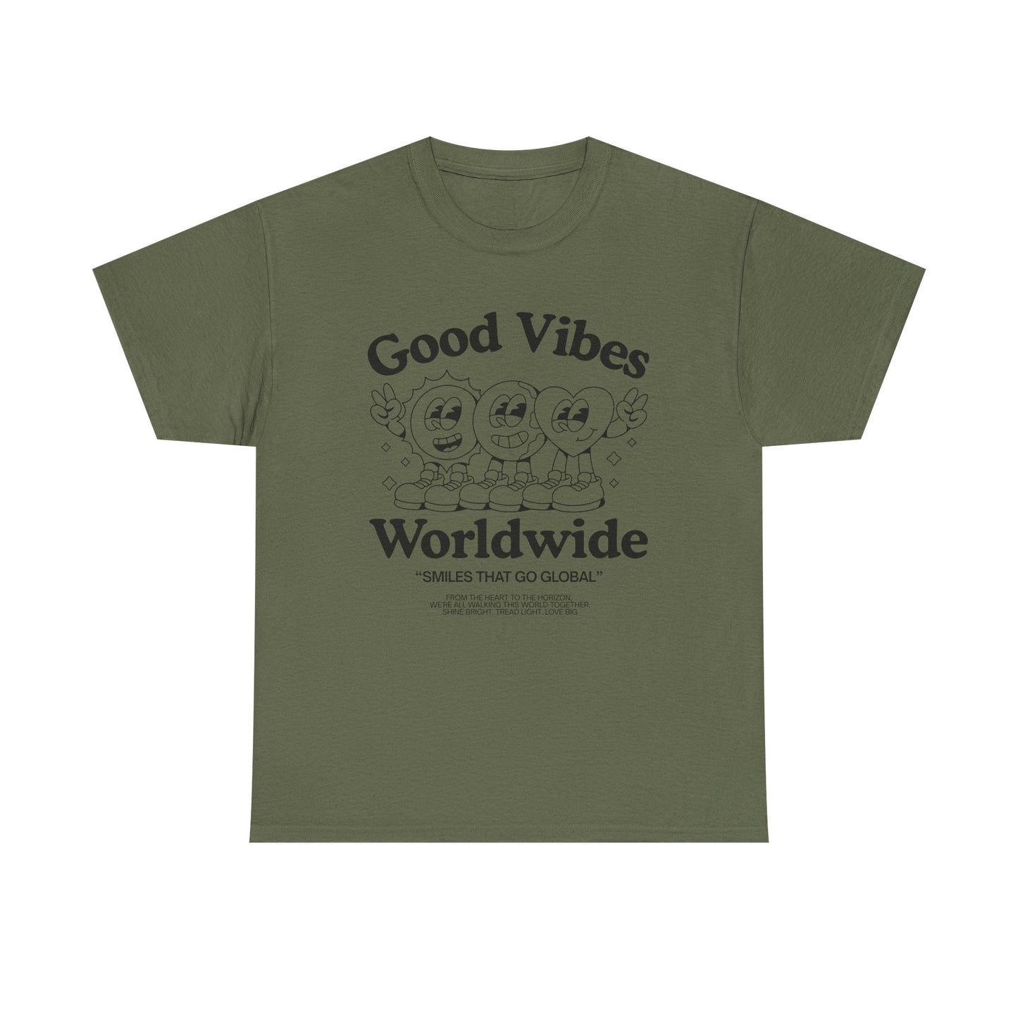 Good Vibes Worldwide Unisex Heavy Cotton Tee, Casual T-Shirt,
