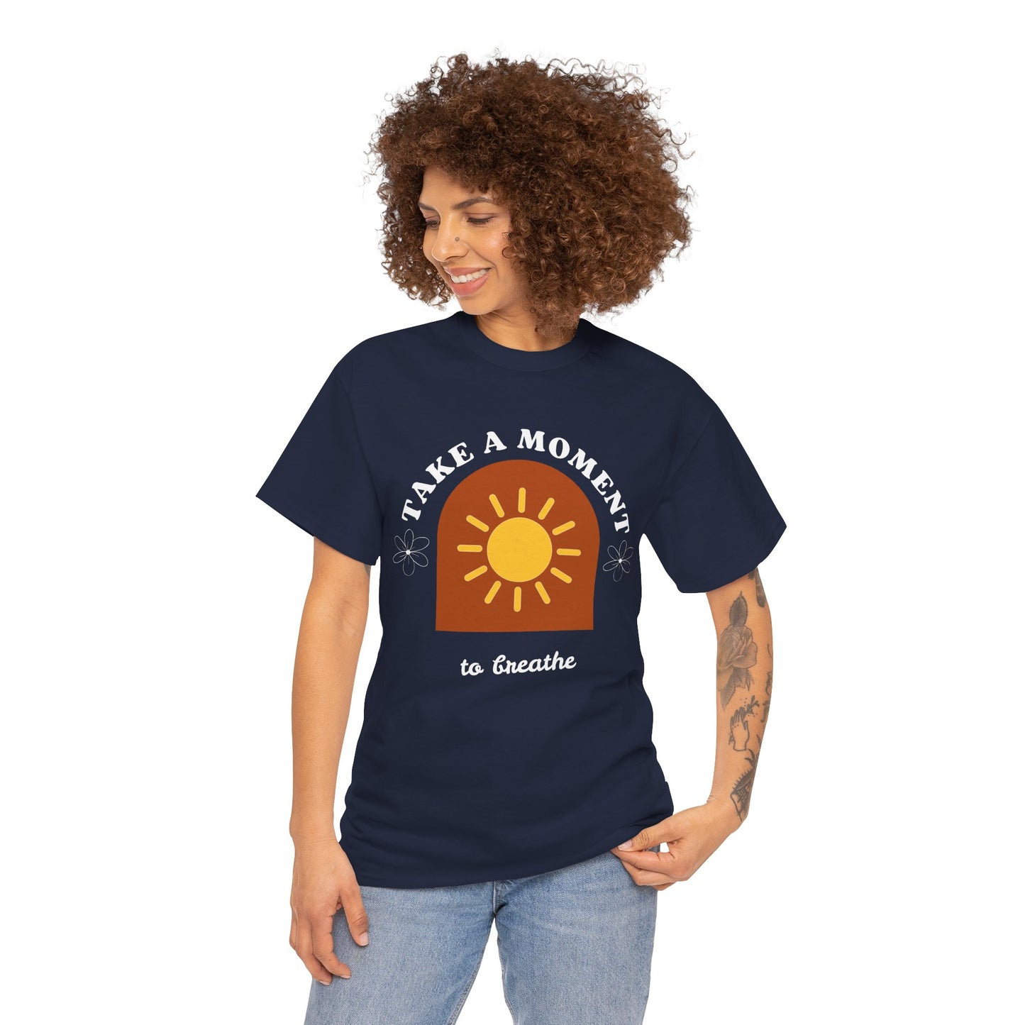 Take a Moment to Breathe Tee, Unisex Heavy Cotton Tee, Relaxation Shirt, Mindfulness Apparel, Gift for Zen Lovers, Inspirational Clothing