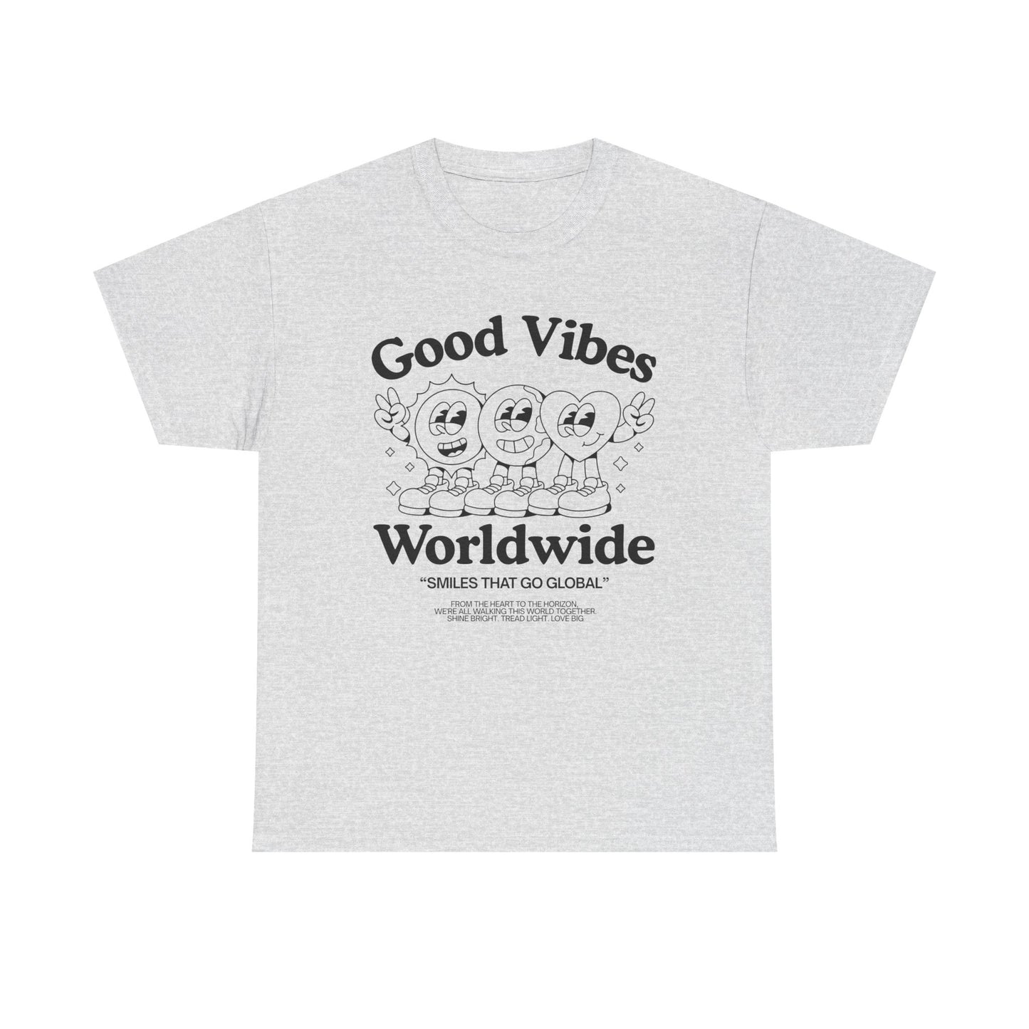 Good Vibes Worldwide Unisex Heavy Cotton Tee, Casual T-Shirt,