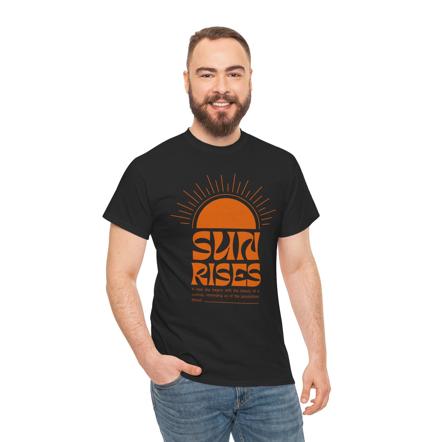 Sun Rises Unisex Heavy Cotton Tee - Motivational Apparel for Nature Lovers, Perfect for Gifts, Summer Wear, Casual Outfits, and Festivals