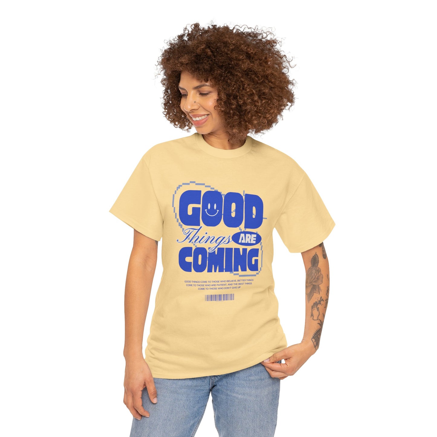 Unisex Heavy Cotton Tee - Good Things Are Coming, Motivational T-Shirt, Inspiration Tee, Gift for Friends, Positive Vibes Shirt