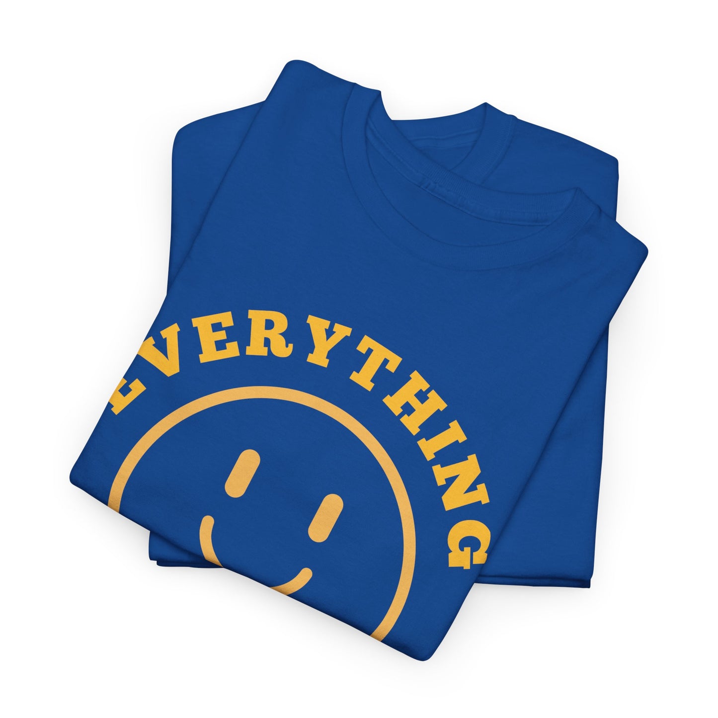 Unisex Heavy Cotton Tee - "Everything is Alright" Smile Graphic, Positive Vibes Shirt, Casual Wear, Gift for Friends, Everyday Essentials
