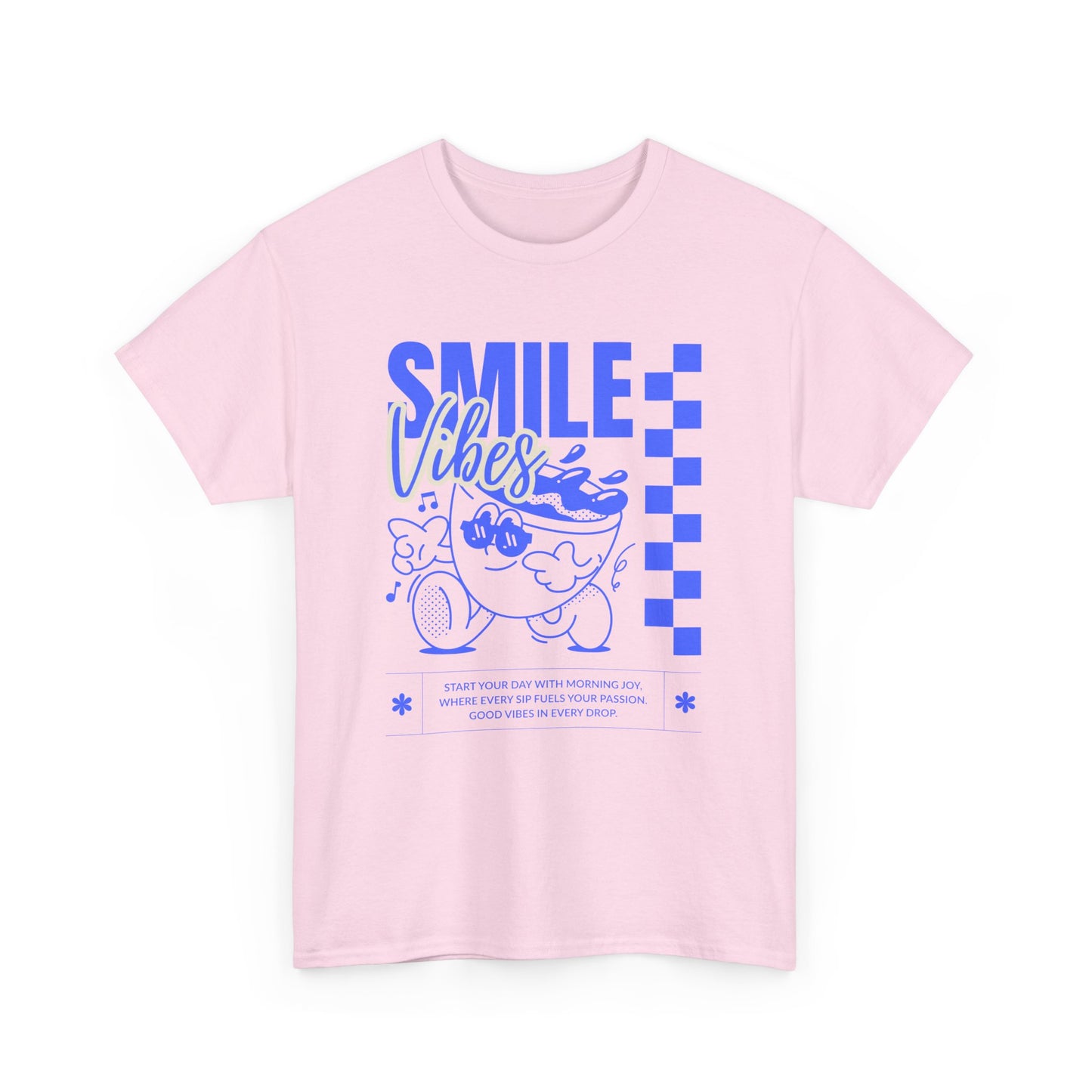 Smile Vibes Unisex Heavy Cotton Tee, Cute Graphic T-Shirt, Casual Wear, Gift for Friends, Summer Vibes, Streetwear Fashion