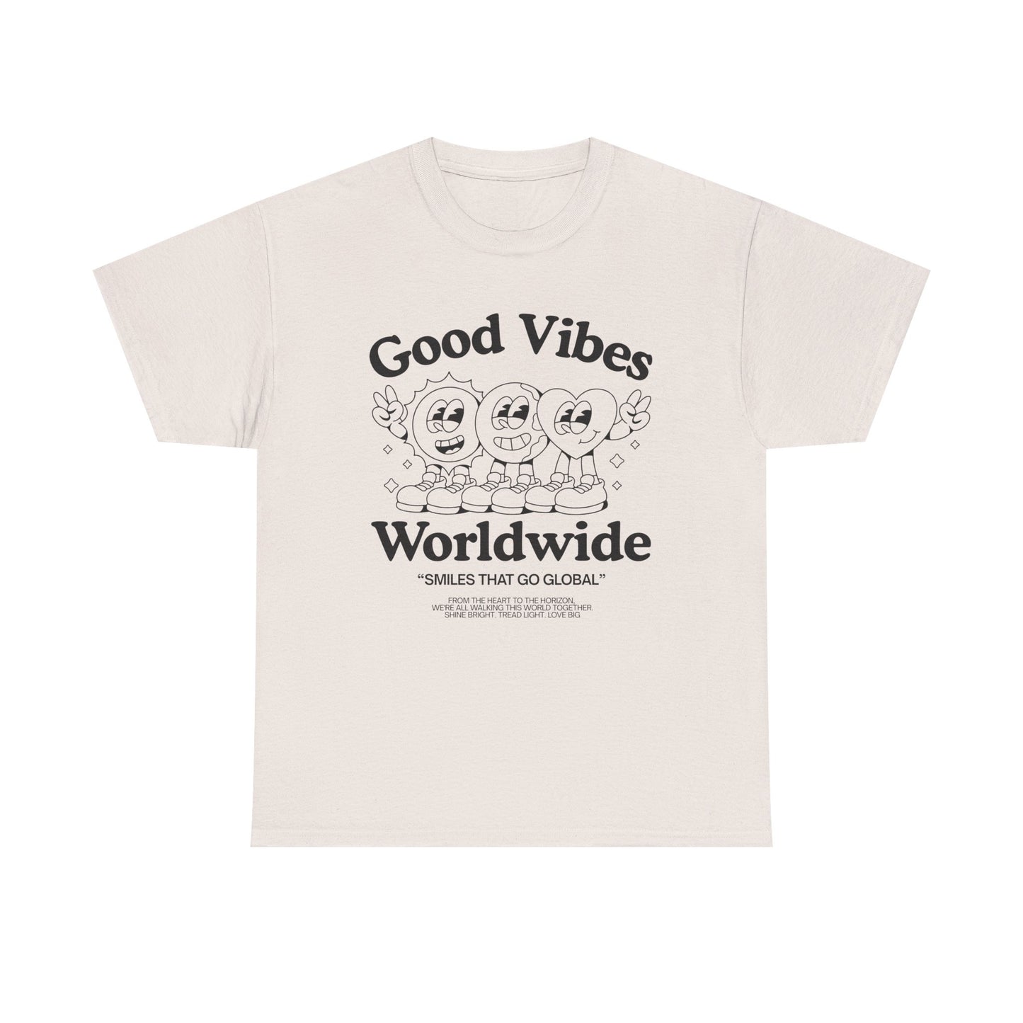 Good Vibes Worldwide Unisex Heavy Cotton Tee, Casual T-Shirt,