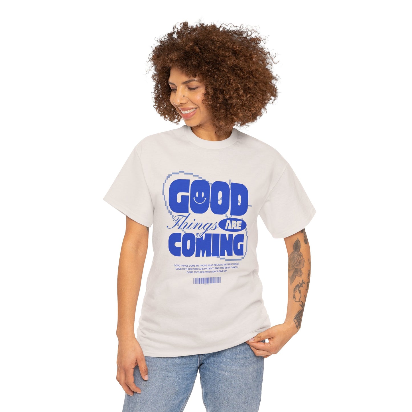 Unisex Heavy Cotton Tee - Good Things Are Coming, Motivational T-Shirt, Inspiration Tee, Gift for Friends, Positive Vibes Shirt