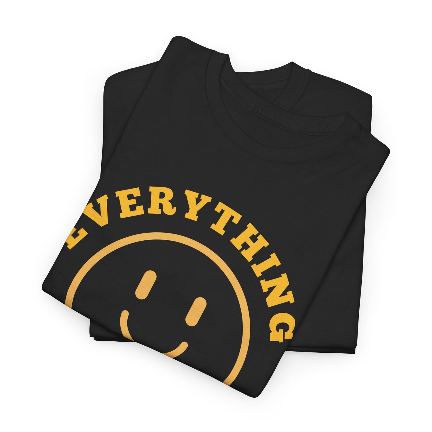 Unisex Heavy Cotton Tee - "Everything is Alright" Smile Graphic, Positive Vibes Shirt, Casual Wear, Gift for Friends, Everyday Essentials