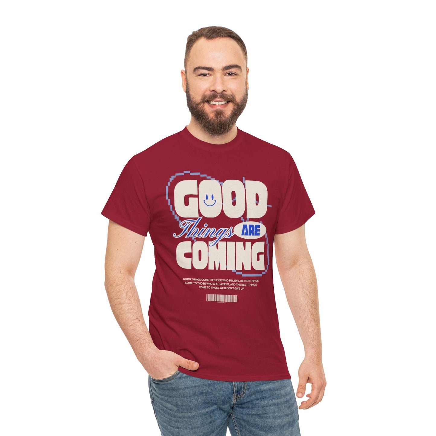 Unisex Heavy Cotton Tee - Good Things Are Coming, Motivational T-Shirt, Inspiration Tee, Gift for Friends, Positive Vibes Shirt