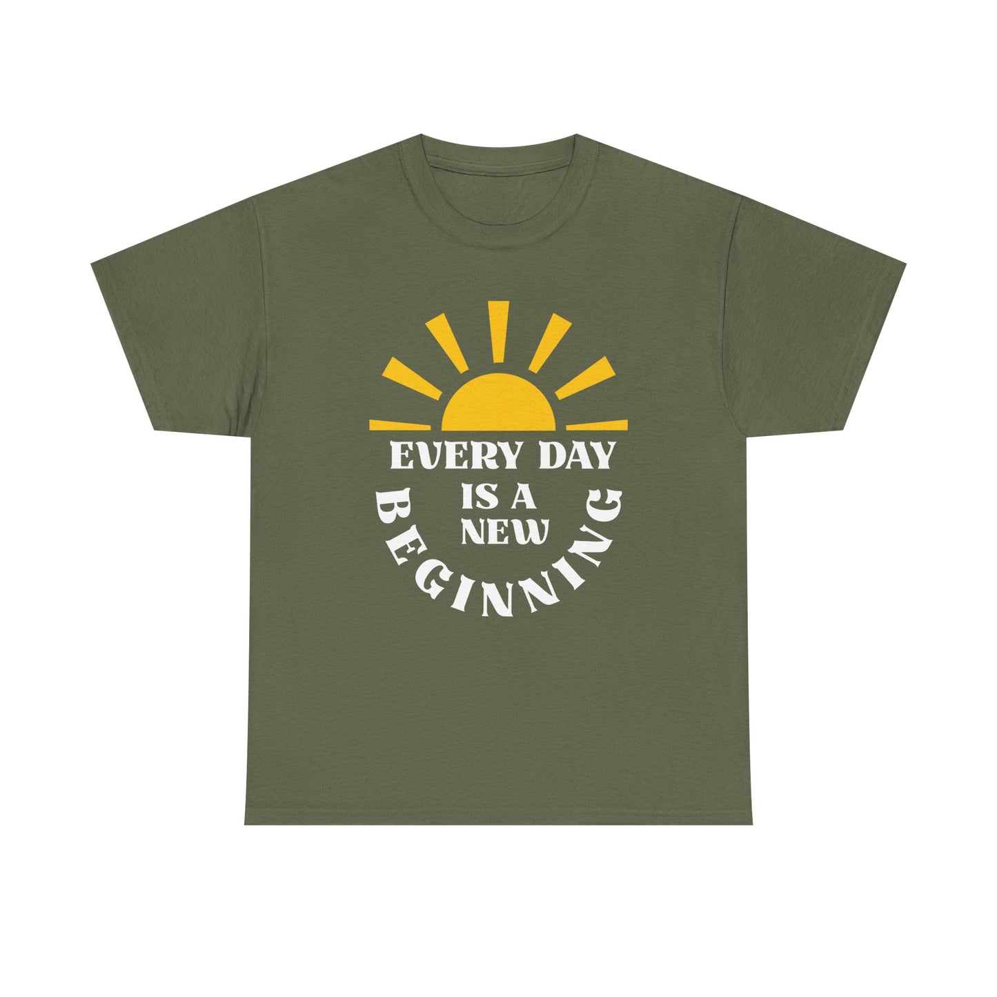 Inspirational Unisex Heavy Cotton Tee - Every Day is a New Beginning