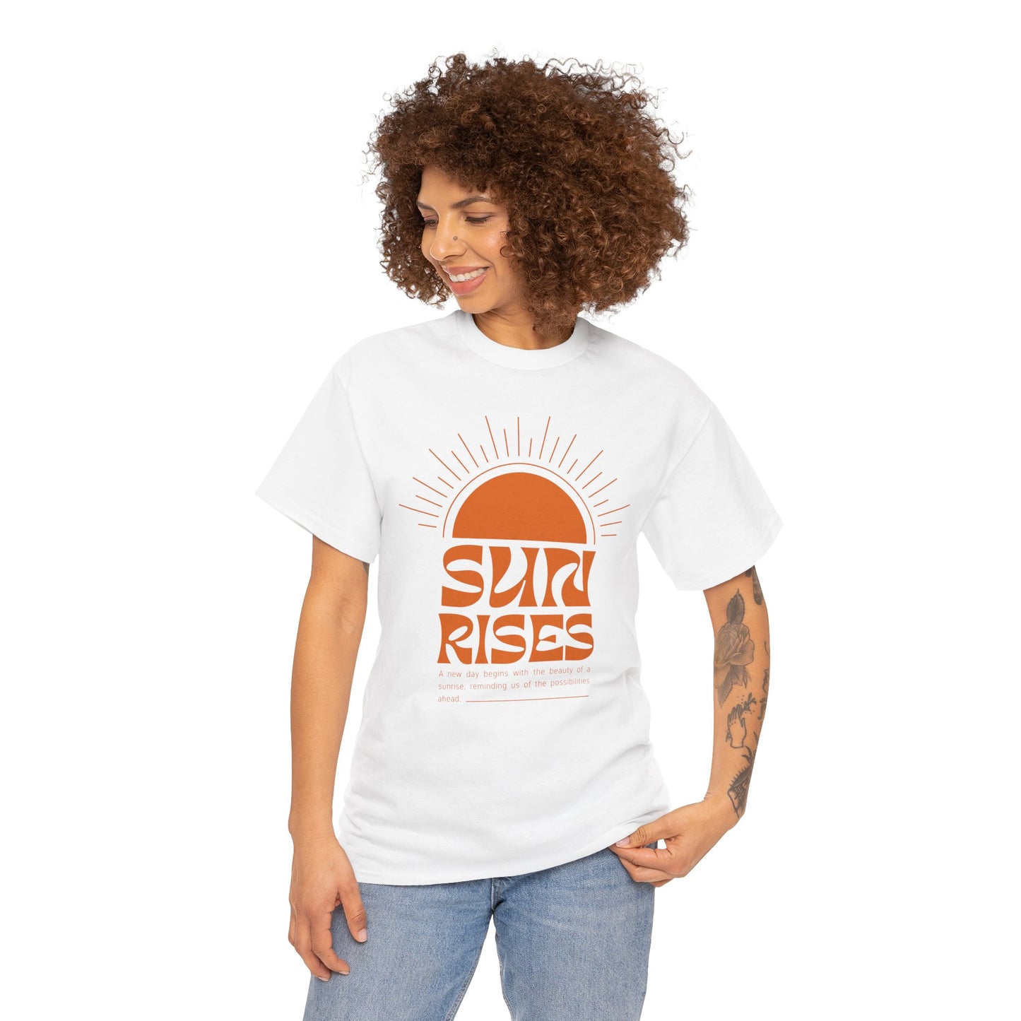 Sun Rises Unisex Heavy Cotton Tee - Motivational Apparel for Nature Lovers, Perfect for Gifts, Summer Wear, Casual Outfits, and Festivals