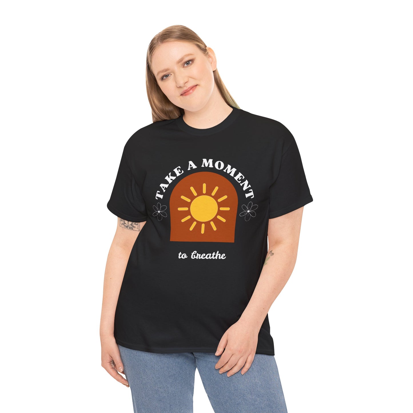 Take a Moment to Breathe Tee, Unisex Heavy Cotton Tee, Relaxation Shirt, Mindfulness Apparel, Gift for Zen Lovers, Inspirational Clothing