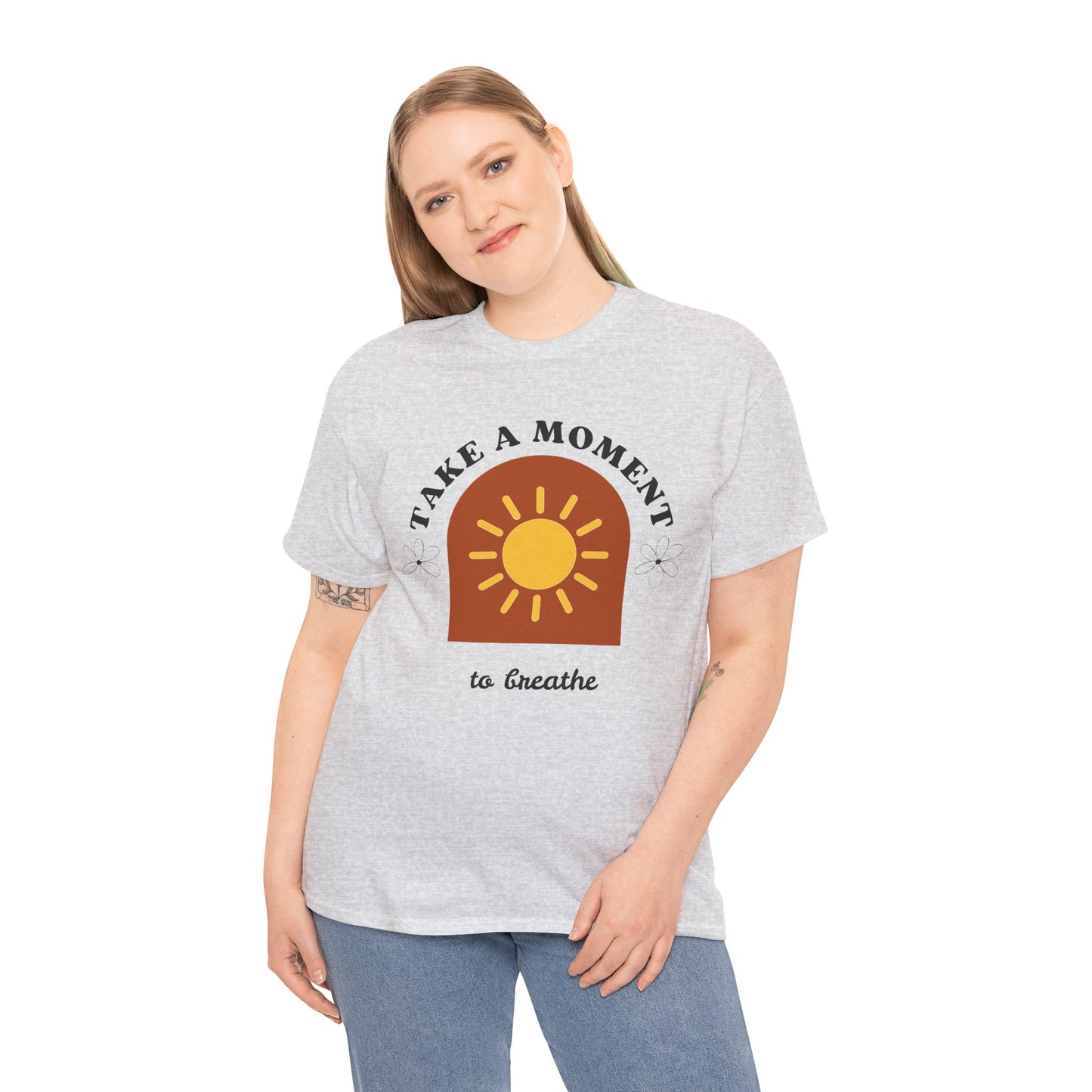 Take a Moment to Breathe Tee, Unisex Heavy Cotton Tee, Relaxation Shirt, Mindfulness Apparel, Gift for Zen Lovers, Inspirational Clothing