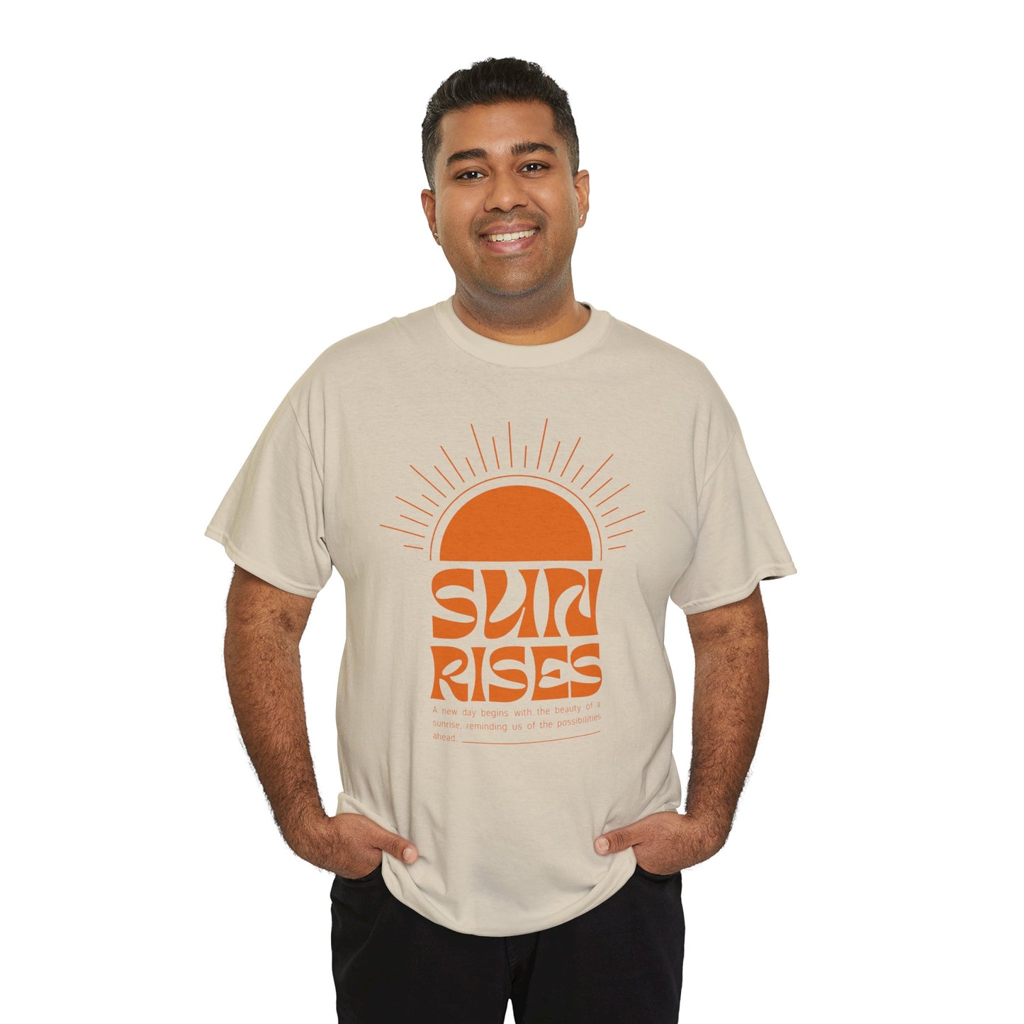 Sun Rises Unisex Heavy Cotton Tee - Motivational Apparel for Nature Lovers, Perfect for Gifts, Summer Wear, Casual Outfits, and Festivals