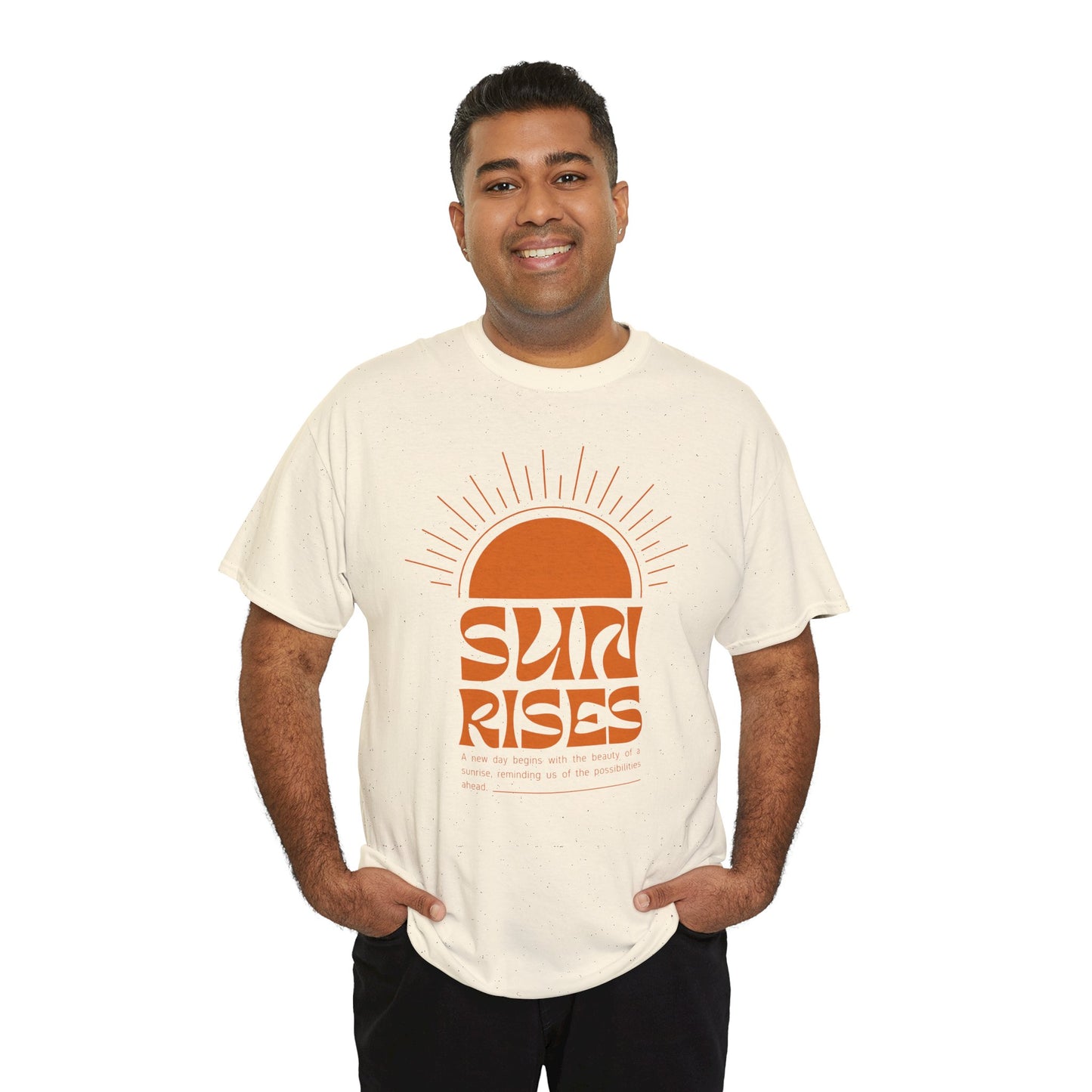 Sun Rises Unisex Heavy Cotton Tee - Motivational Apparel for Nature Lovers, Perfect for Gifts, Summer Wear, Casual Outfits, and Festivals