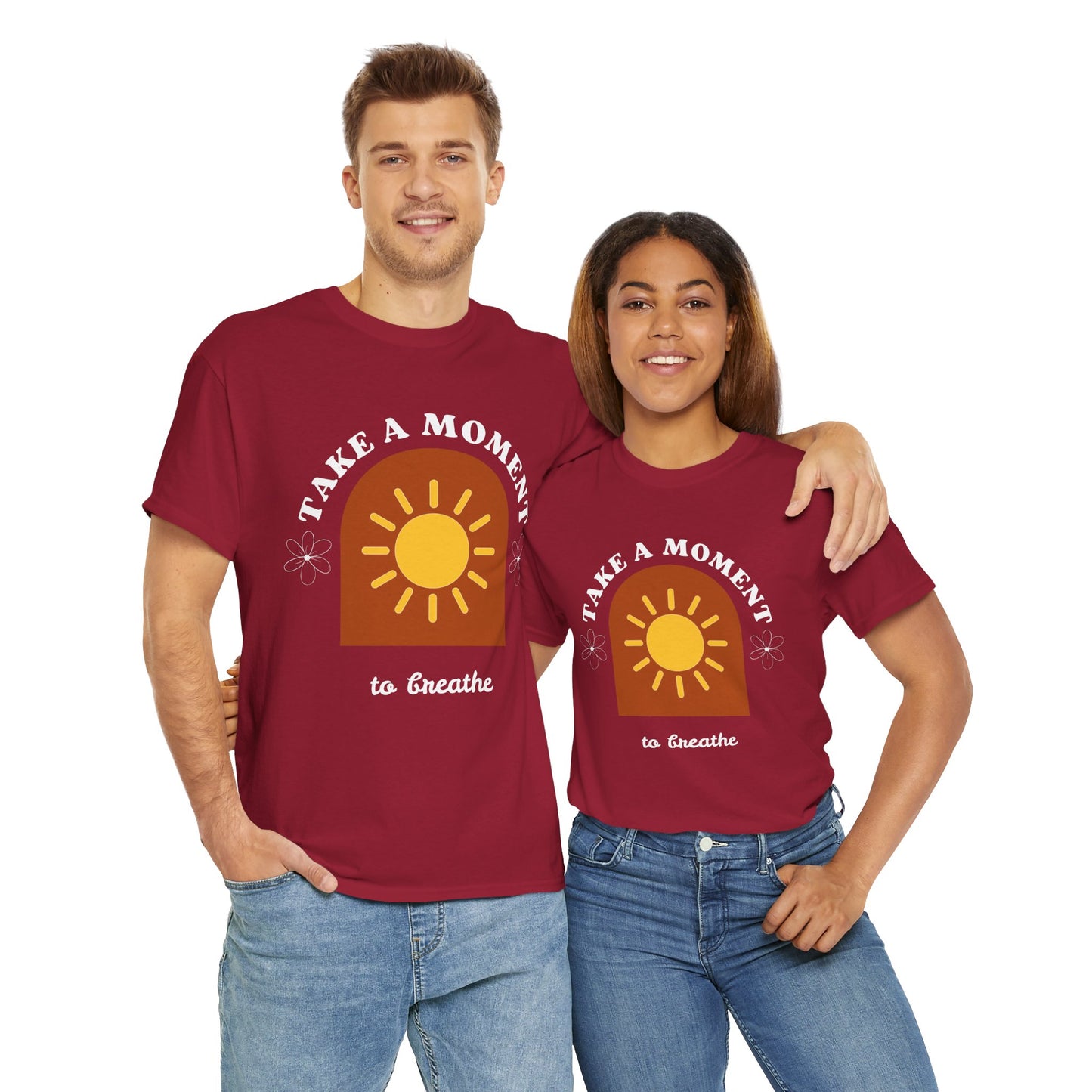 Take a Moment to Breathe Tee, Unisex Heavy Cotton Tee, Relaxation Shirt, Mindfulness Apparel, Gift for Zen Lovers, Inspirational Clothing