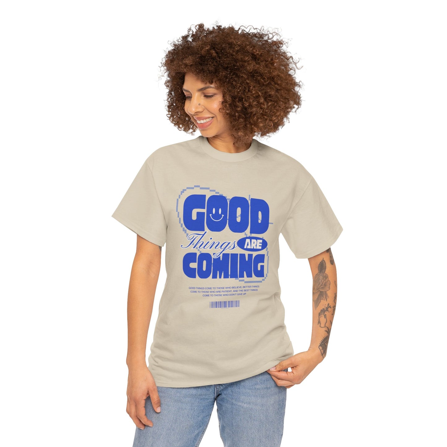 Unisex Heavy Cotton Tee - Good Things Are Coming, Motivational T-Shirt, Inspiration Tee, Gift for Friends, Positive Vibes Shirt