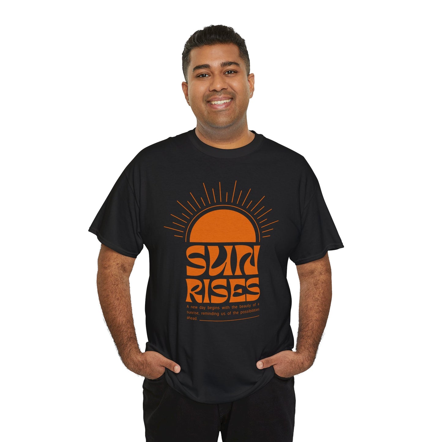 Sun Rises Unisex Heavy Cotton Tee - Motivational Apparel for Nature Lovers, Perfect for Gifts, Summer Wear, Casual Outfits, and Festivals