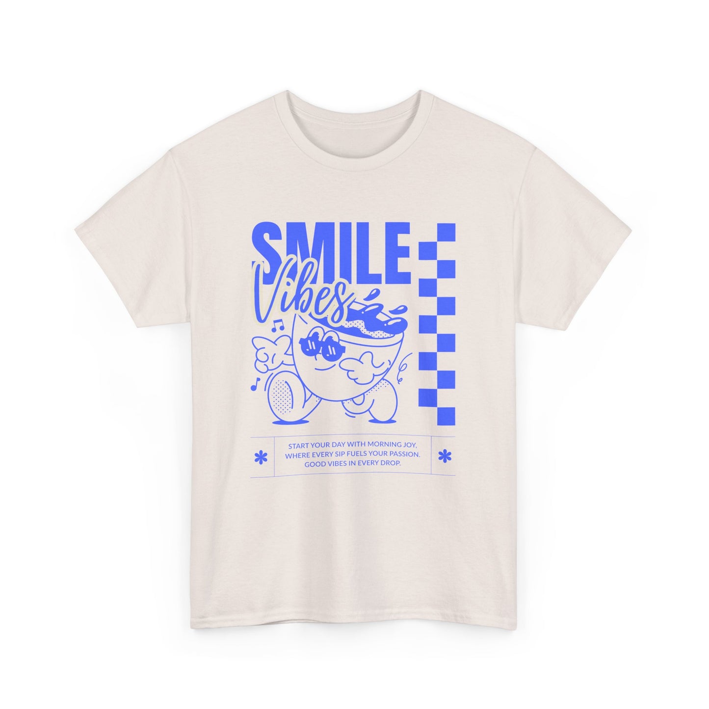 Smile Vibes Unisex Heavy Cotton Tee, Cute Graphic T-Shirt, Casual Wear, Gift for Friends, Summer Vibes, Streetwear Fashion