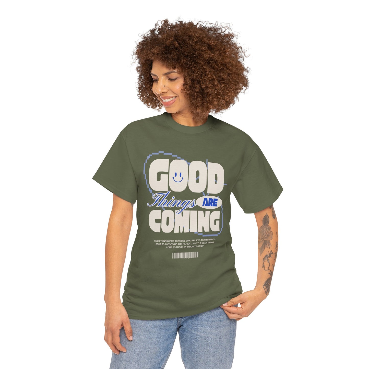 Unisex Heavy Cotton Tee - Good Things Are Coming, Motivational T-Shirt, Inspiration Tee, Gift for Friends, Positive Vibes Shirt