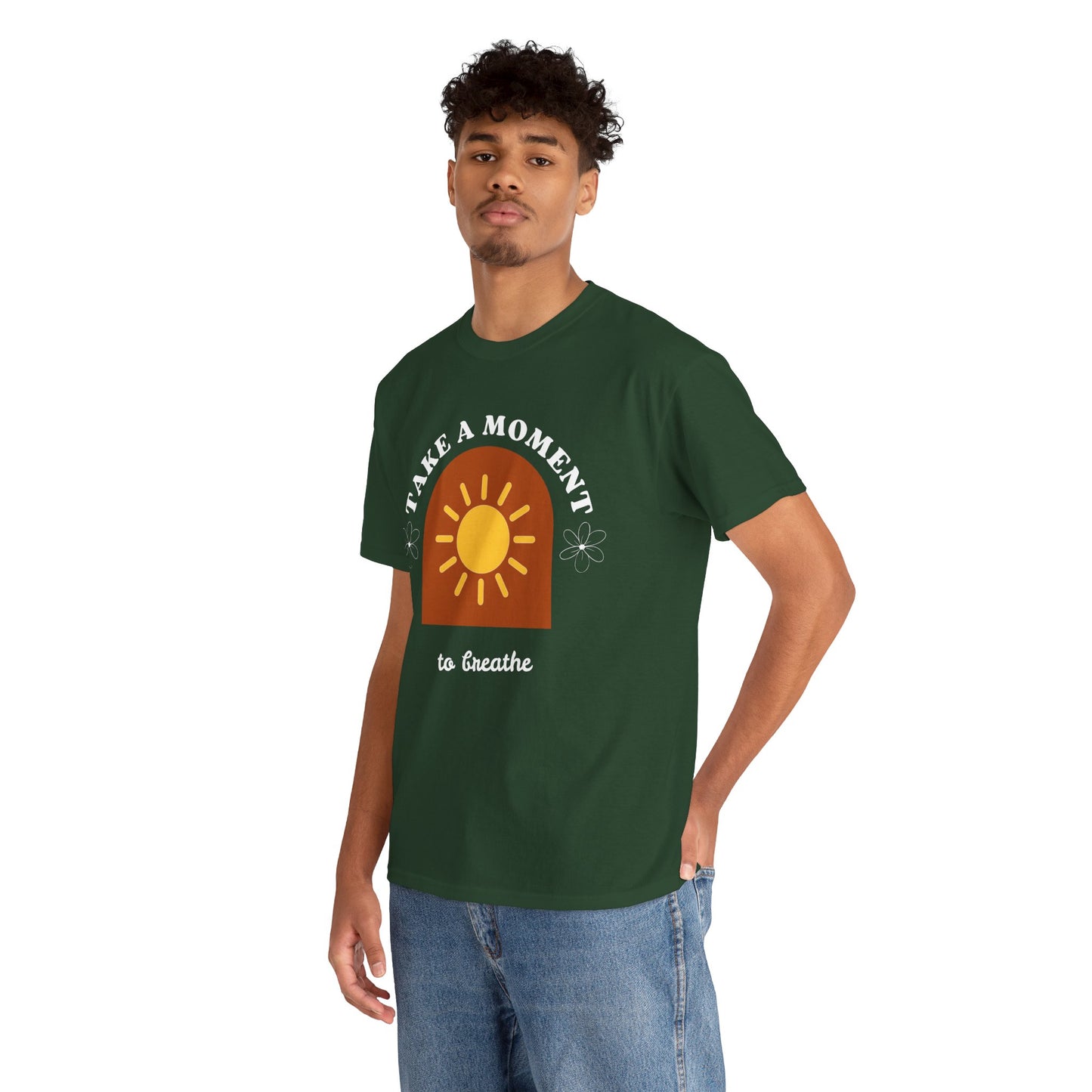 Take a Moment to Breathe Tee, Unisex Heavy Cotton Tee, Relaxation Shirt, Mindfulness Apparel, Gift for Zen Lovers, Inspirational Clothing
