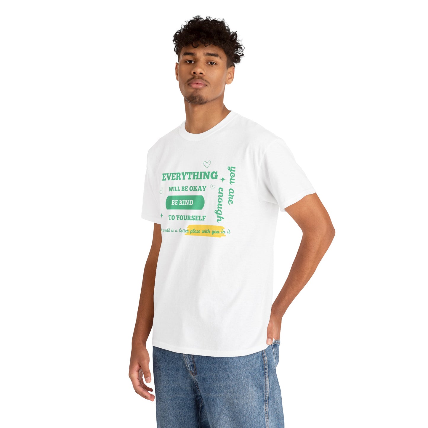Inspiring Unisex Heavy Cotton Tee - "Everything Will Be Okay, Be Kind to Yourself" - Motivational Shirt for Self-Care, Gifts, Everyday [...]