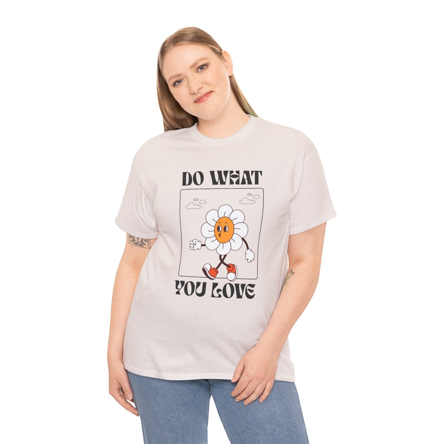 Cheerful Motivational Tee - Unisex Heavy Cotton Tee with 'Do What You Love' Design, Inspirational Gift, Casual Wear, Graphic Tee, [...]