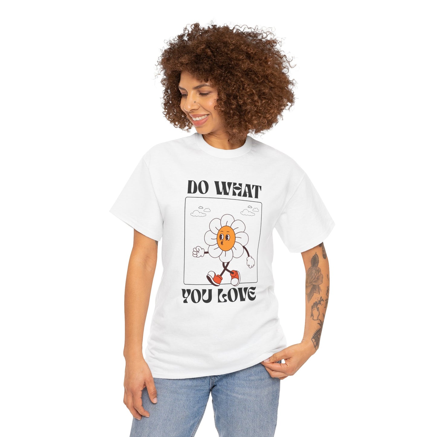 Cheerful Motivational Tee - Unisex Heavy Cotton Tee with 'Do What You Love' Design, Inspirational Gift, Casual Wear, Graphic Tee, [...]