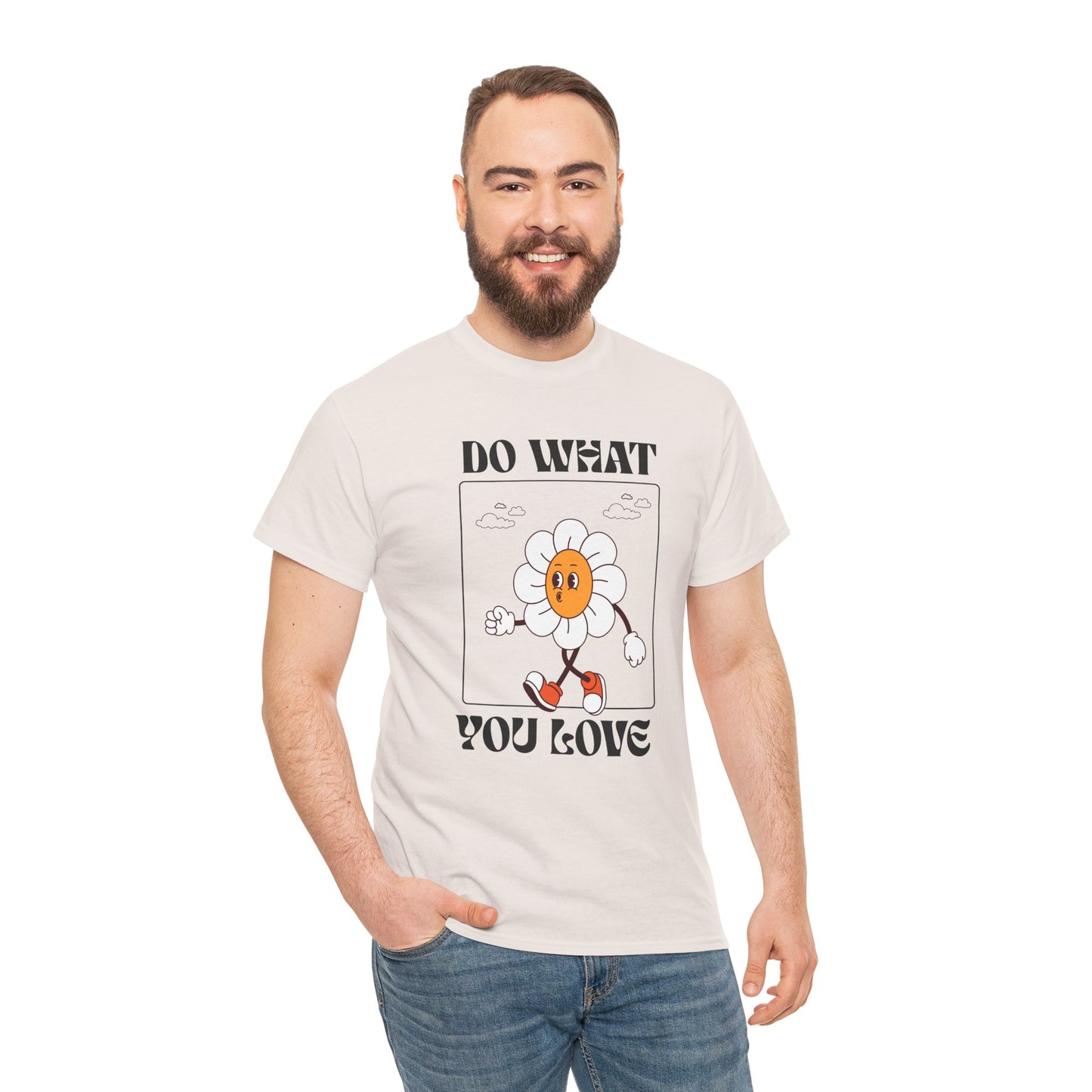 Cheerful Motivational Tee - Unisex Heavy Cotton Tee with 'Do What You Love' Design, Inspirational Gift, Casual Wear, Graphic Tee, [...]