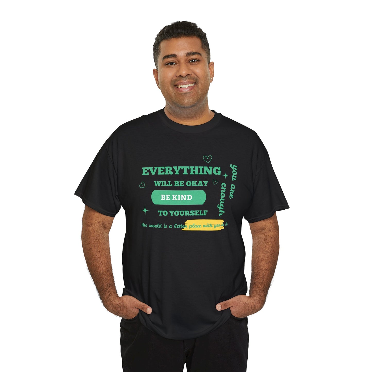 Inspiring Unisex Heavy Cotton Tee - "Everything Will Be Okay, Be Kind to Yourself" - Motivational Shirt for Self-Care, Gifts, Everyday [...]