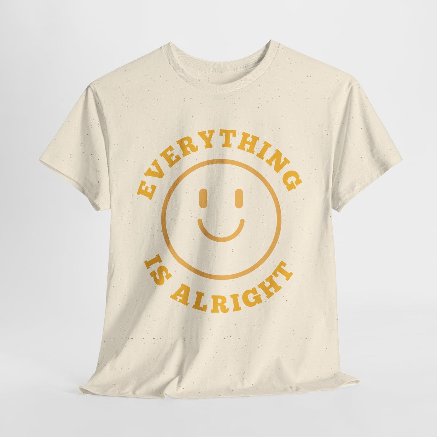 Unisex Heavy Cotton Tee - "Everything is Alright" Smile Graphic, Positive Vibes Shirt, Casual Wear, Gift for Friends, Everyday Essentials