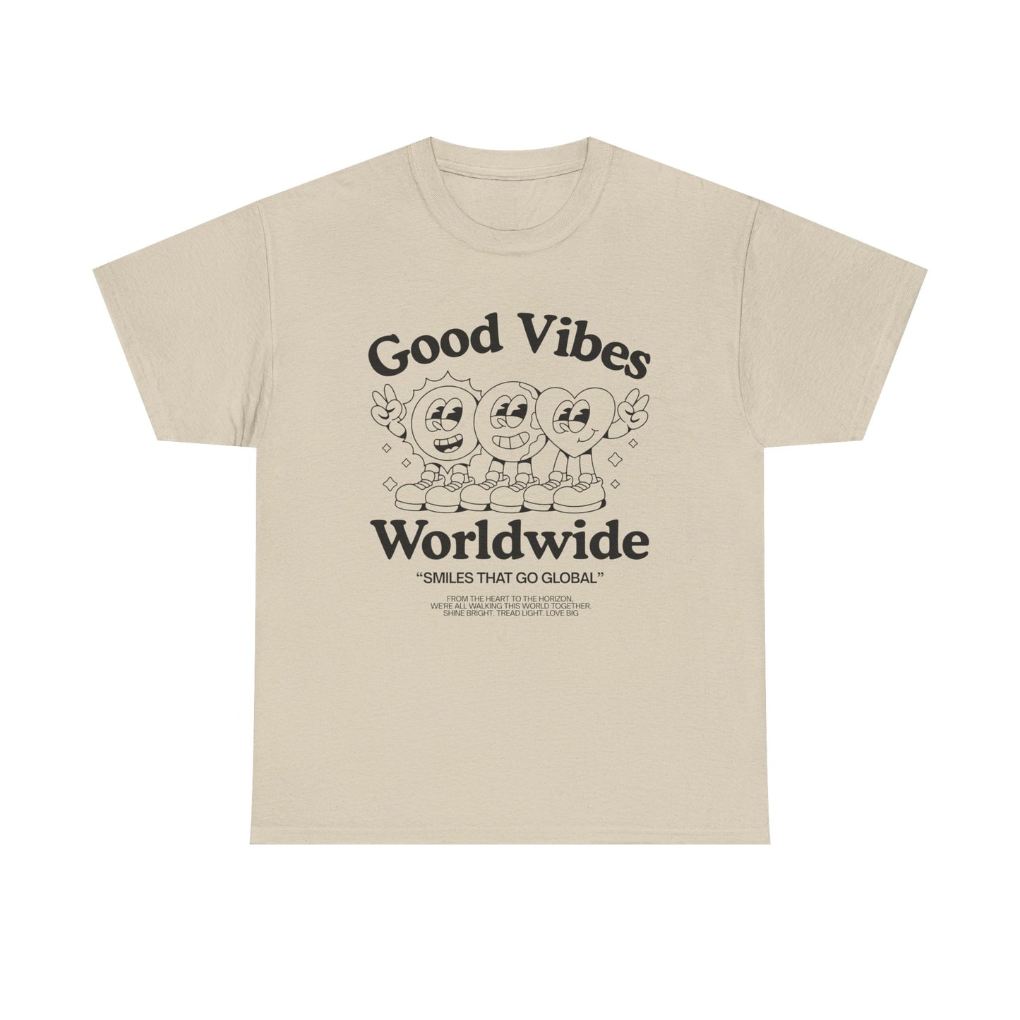 Good Vibes Worldwide Unisex Heavy Cotton Tee, Casual T-Shirt,