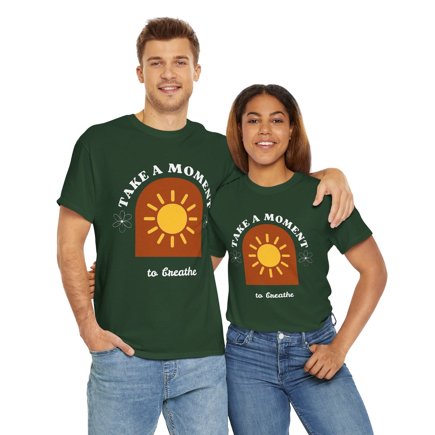Take a Moment to Breathe Tee, Unisex Heavy Cotton Tee, Relaxation Shirt, Mindfulness Apparel, Gift for Zen Lovers, Inspirational Clothing