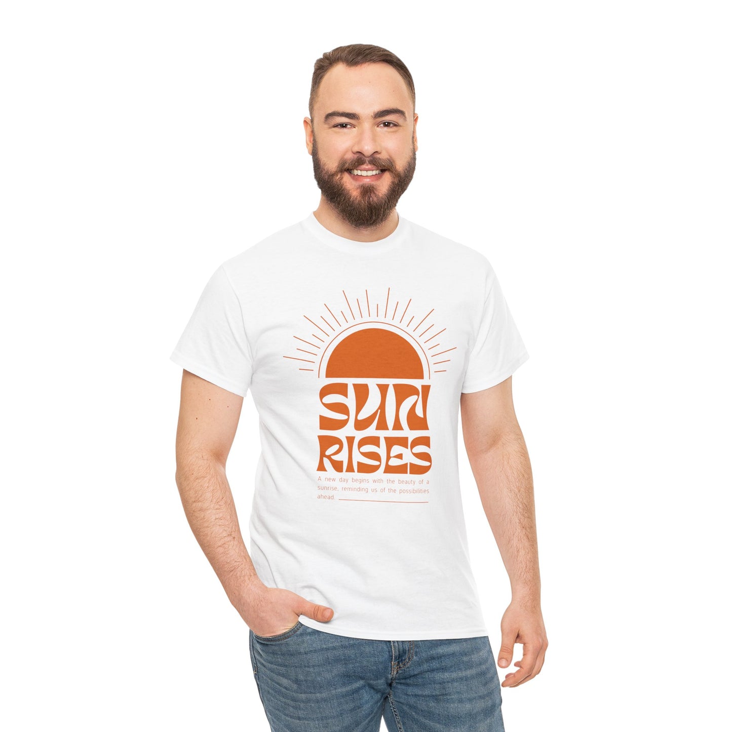 Sun Rises Unisex Heavy Cotton Tee - Motivational Apparel for Nature Lovers, Perfect for Gifts, Summer Wear, Casual Outfits, and Festivals