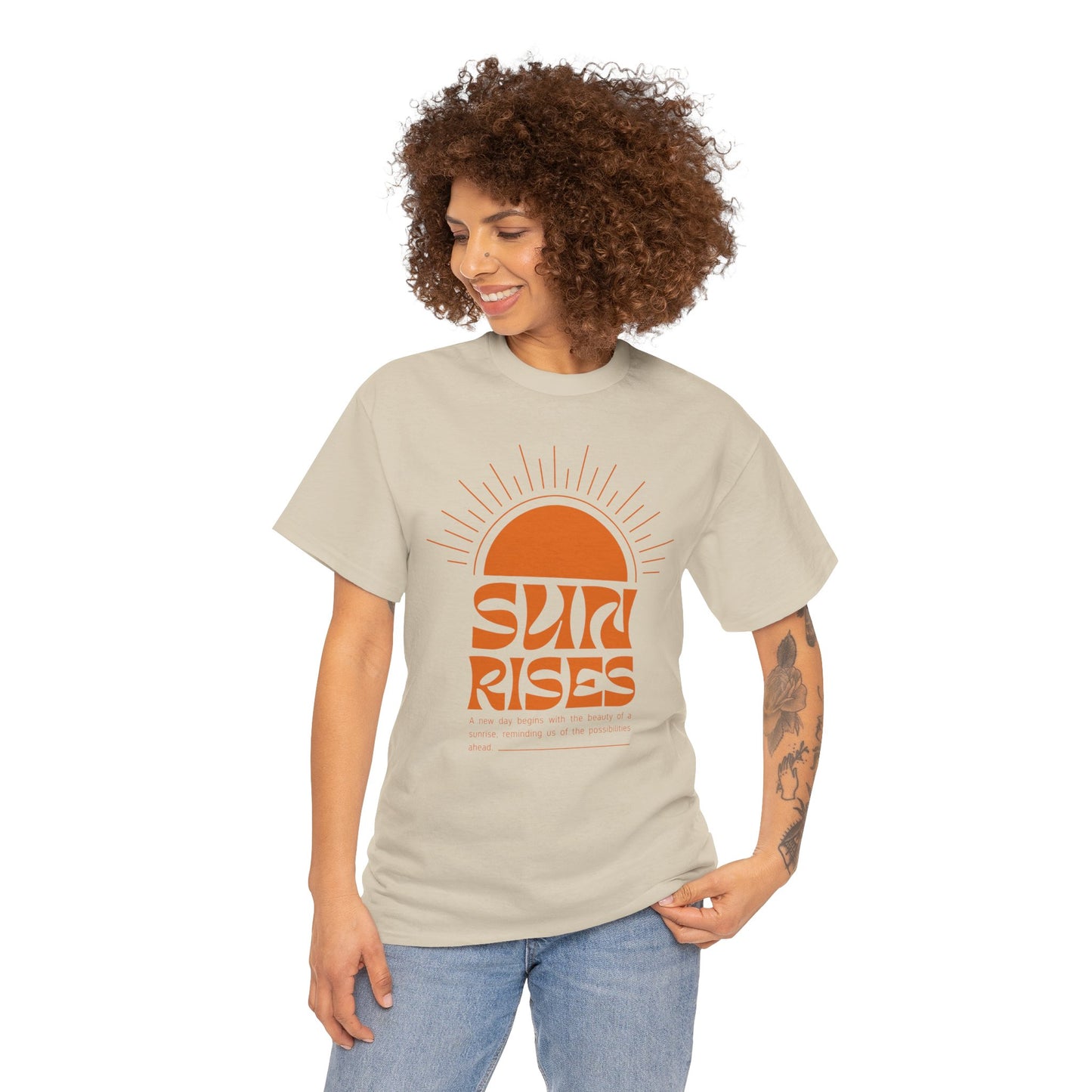 Sun Rises Unisex Heavy Cotton Tee - Motivational Apparel for Nature Lovers, Perfect for Gifts, Summer Wear, Casual Outfits, and Festivals