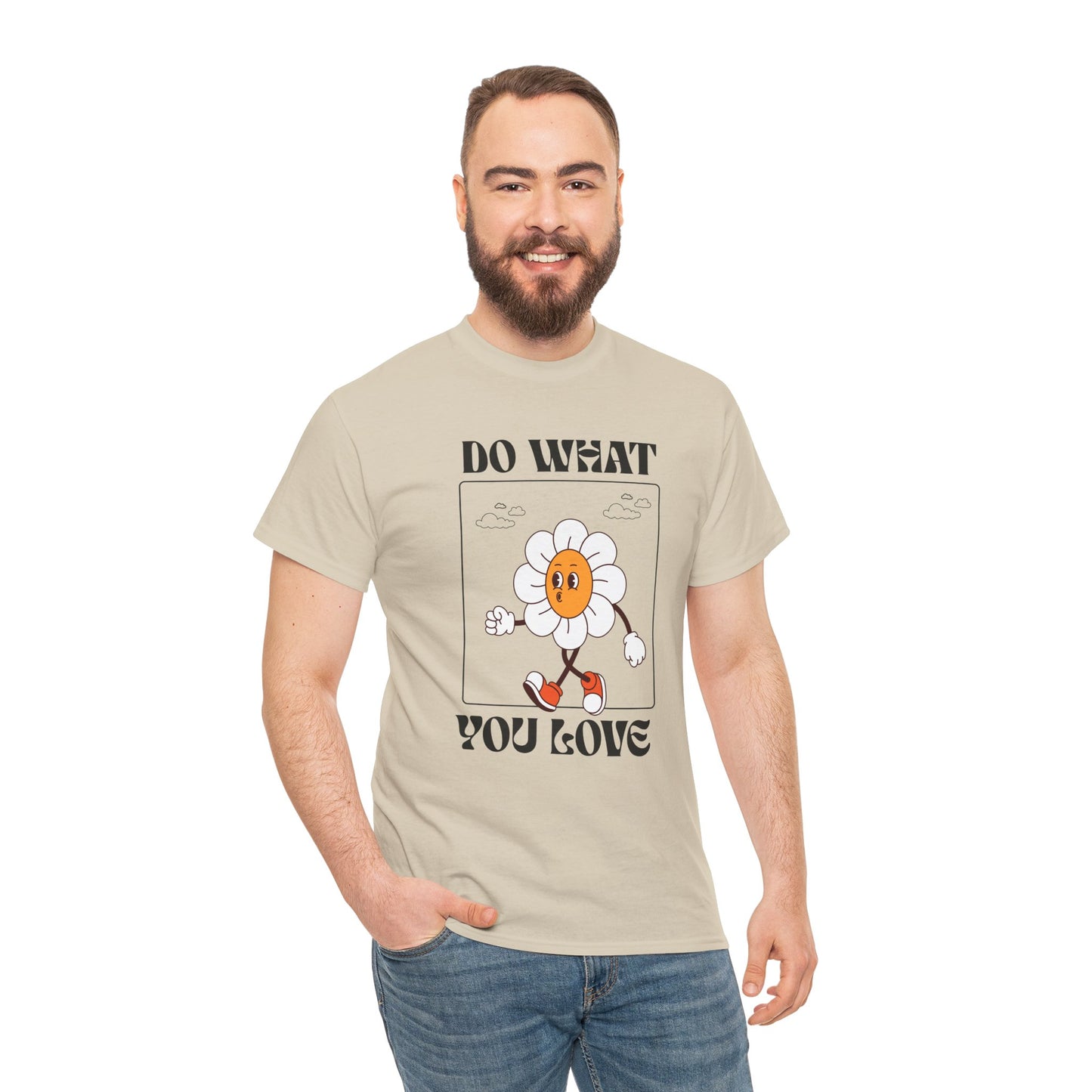 Cheerful Motivational Tee - Unisex Heavy Cotton Tee with 'Do What You Love' Design, Inspirational Gift, Casual Wear, Graphic Tee, [...]