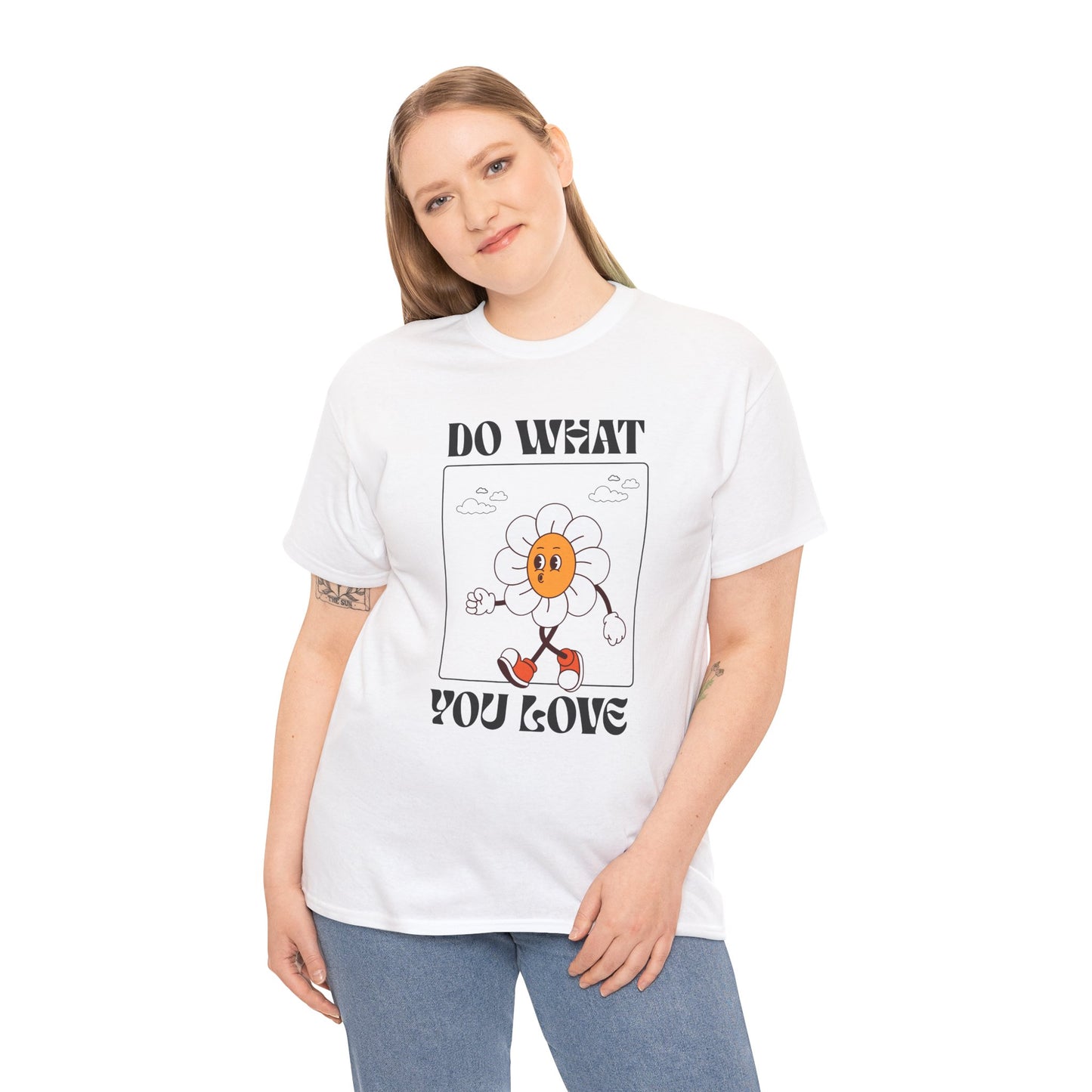 Cheerful Motivational Tee - Unisex Heavy Cotton Tee with 'Do What You Love' Design, Inspirational Gift, Casual Wear, Graphic Tee, [...]