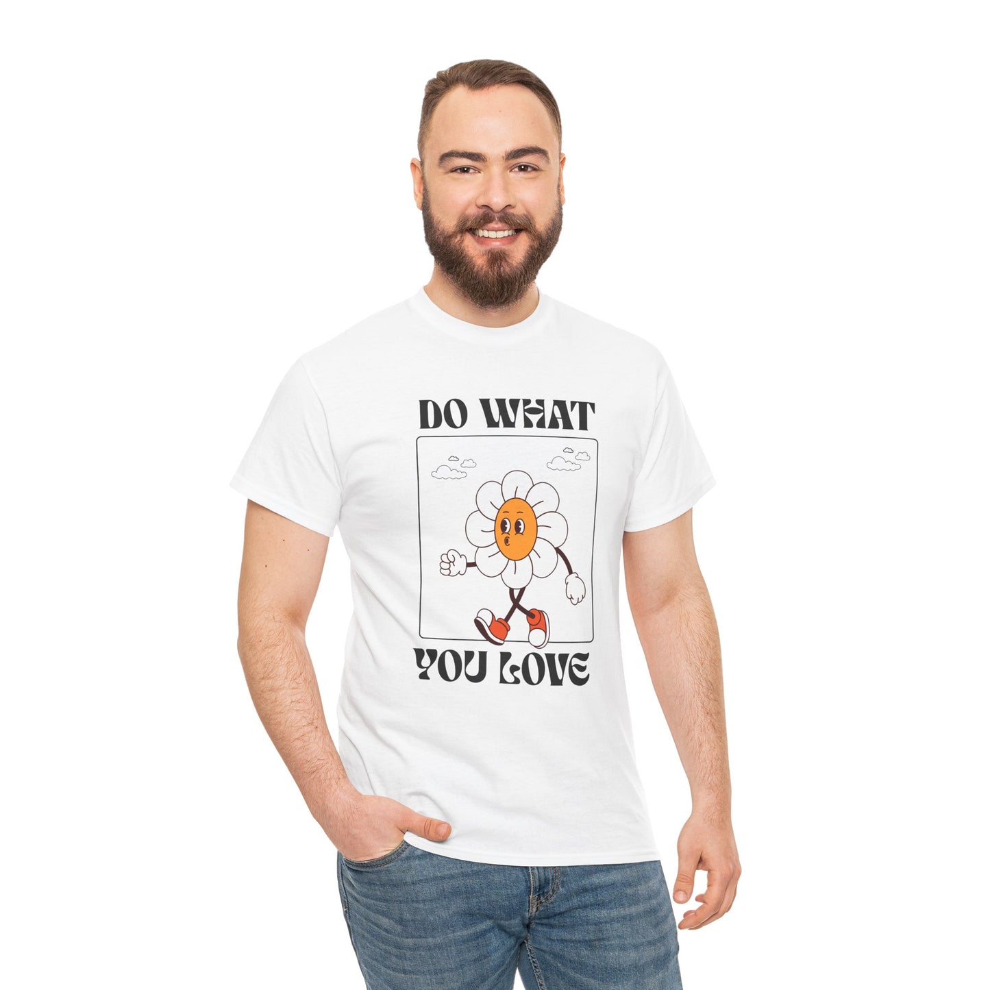 Cheerful Motivational Tee - Unisex Heavy Cotton Tee with 'Do What You Love' Design, Inspirational Gift, Casual Wear, Graphic Tee, [...]