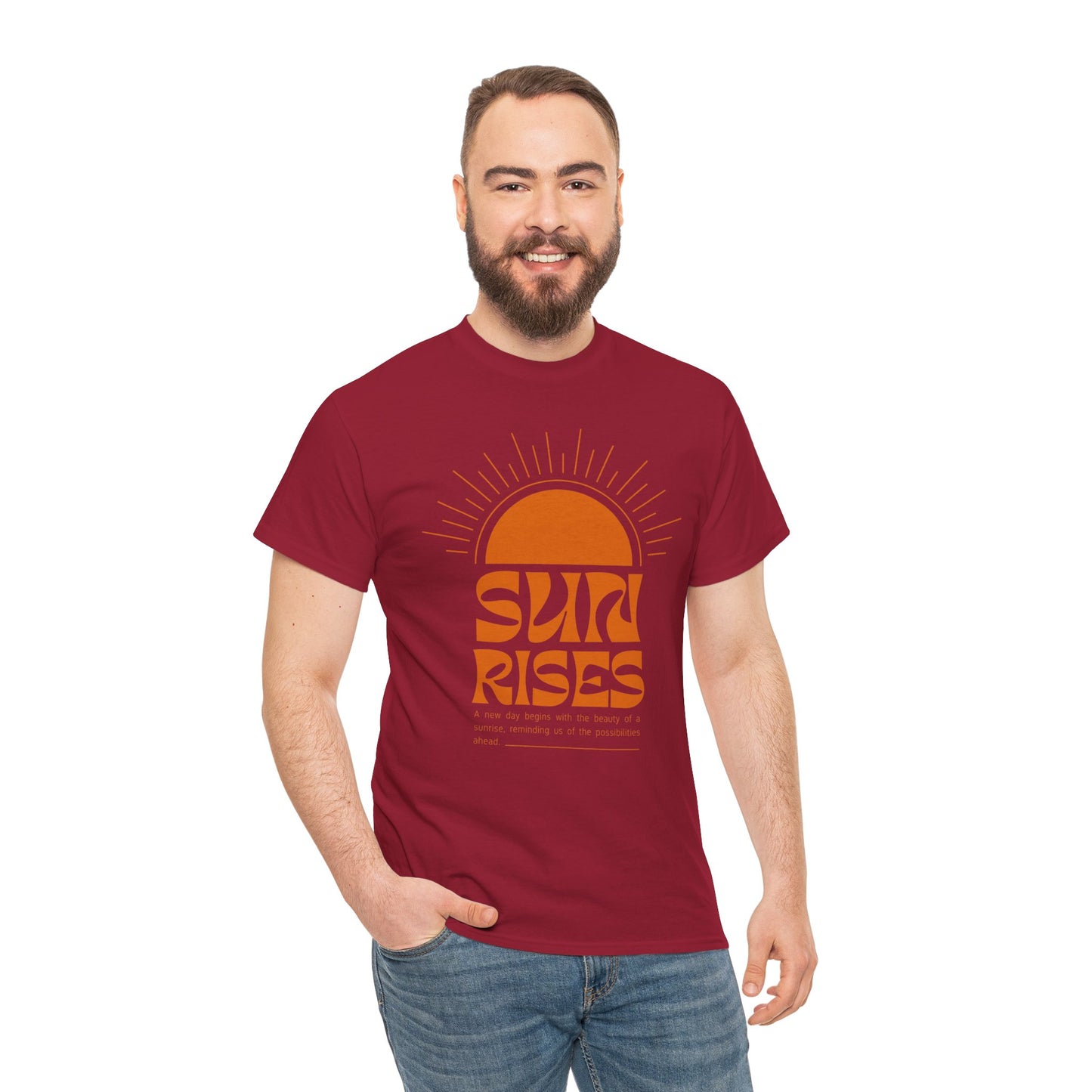 Sun Rises Unisex Heavy Cotton Tee - Motivational Apparel for Nature Lovers, Perfect for Gifts, Summer Wear, Casual Outfits, and Festivals