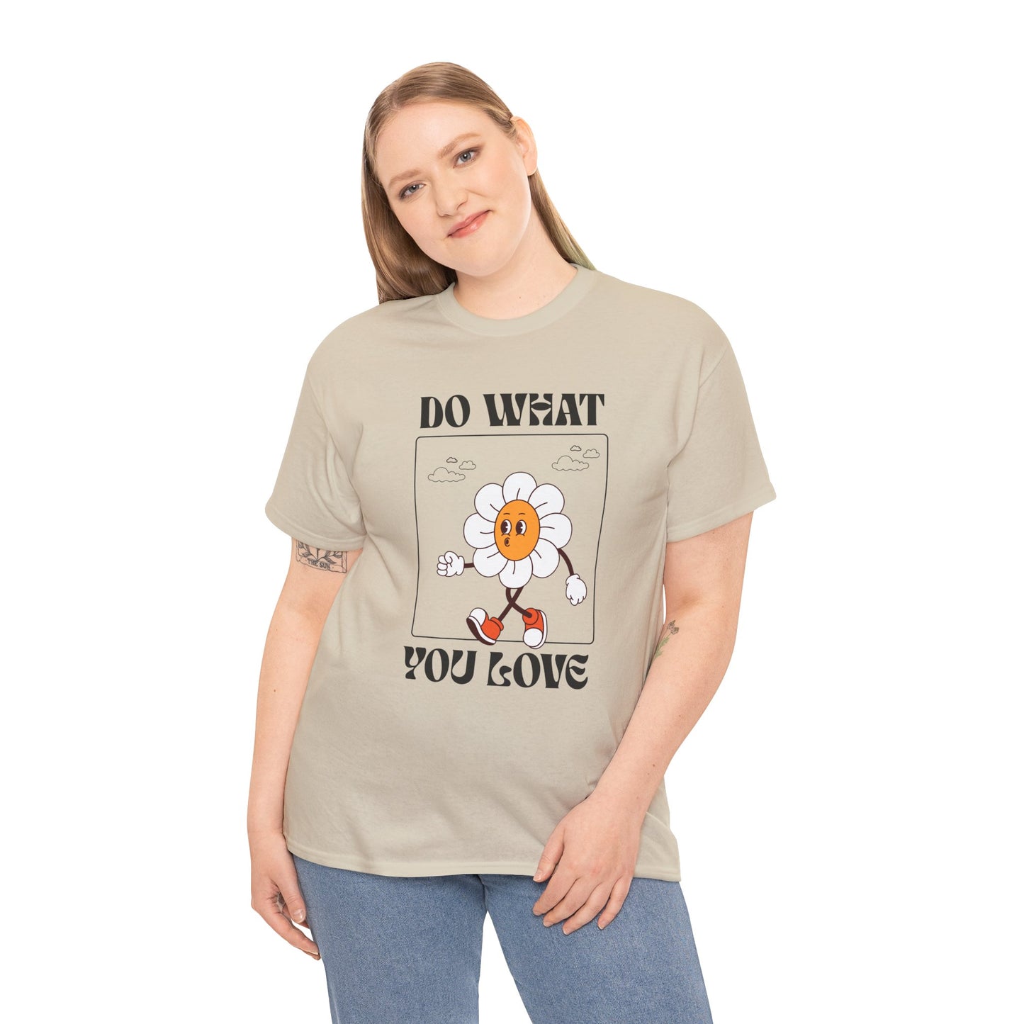 Cheerful Motivational Tee - Unisex Heavy Cotton Tee with 'Do What You Love' Design, Inspirational Gift, Casual Wear, Graphic Tee, [...]