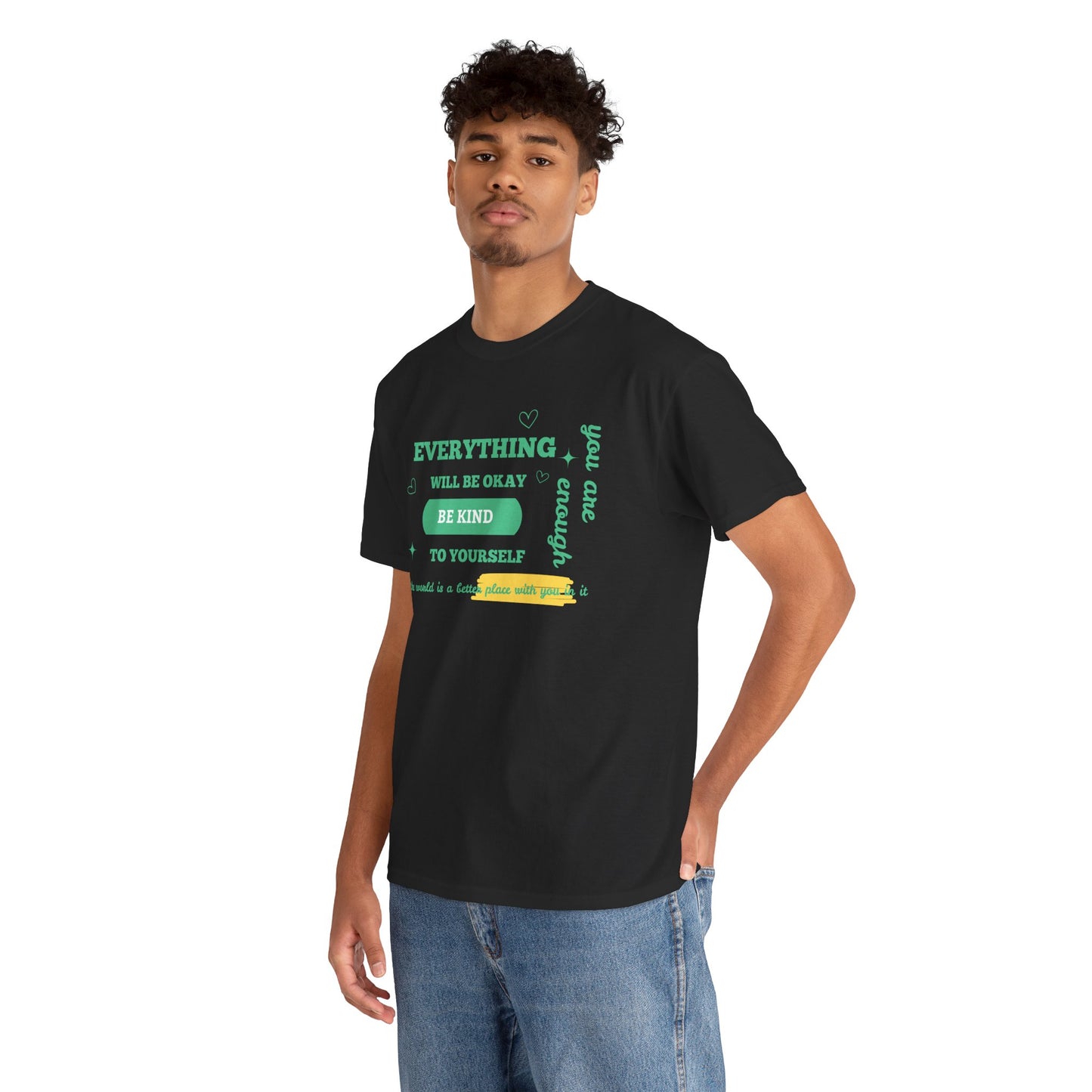 Inspiring Unisex Heavy Cotton Tee - "Everything Will Be Okay, Be Kind to Yourself" - Motivational Shirt for Self-Care, Gifts, Everyday [...]