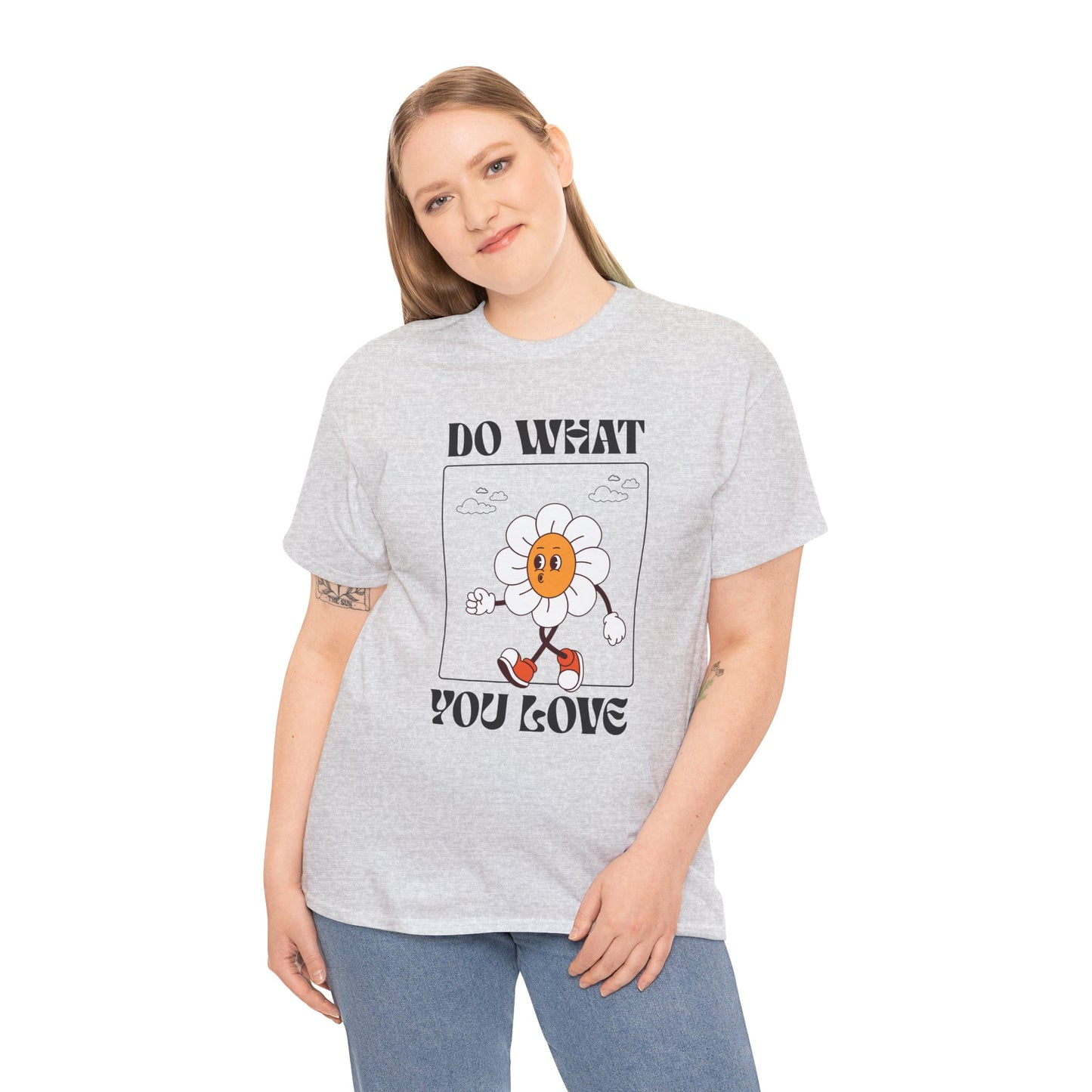 Cheerful Motivational Tee - Unisex Heavy Cotton Tee with 'Do What You Love' Design, Inspirational Gift, Casual Wear, Graphic Tee, [...]