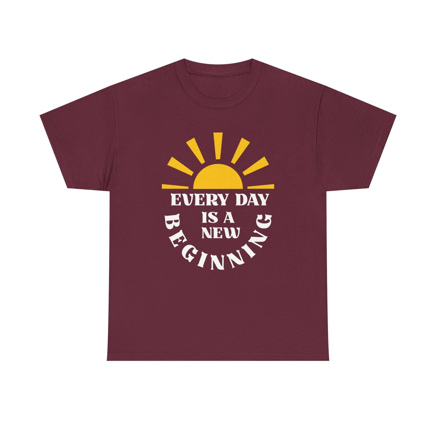 Inspirational Unisex Heavy Cotton Tee - Every Day is a New Beginning