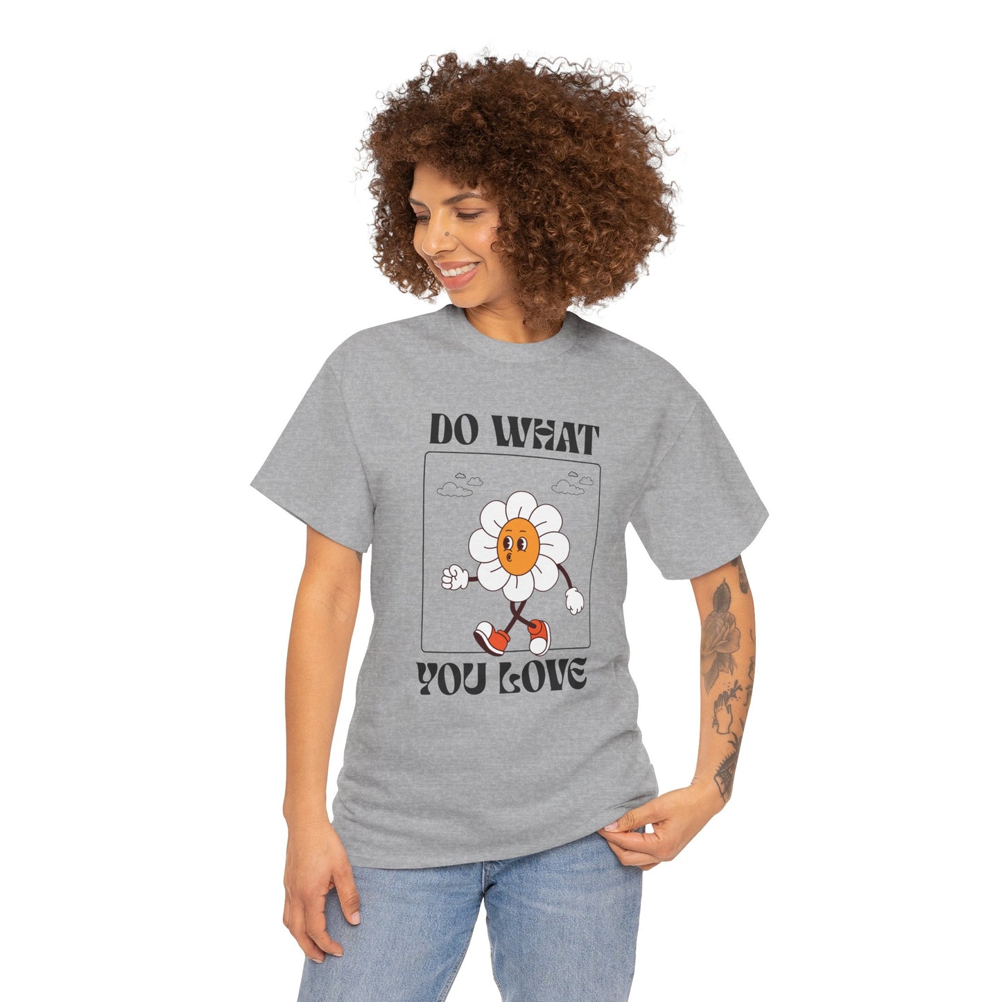 Cheerful Motivational Tee - Unisex Heavy Cotton Tee with 'Do What You Love' Design, Inspirational Gift, Casual Wear, Graphic Tee, [...]